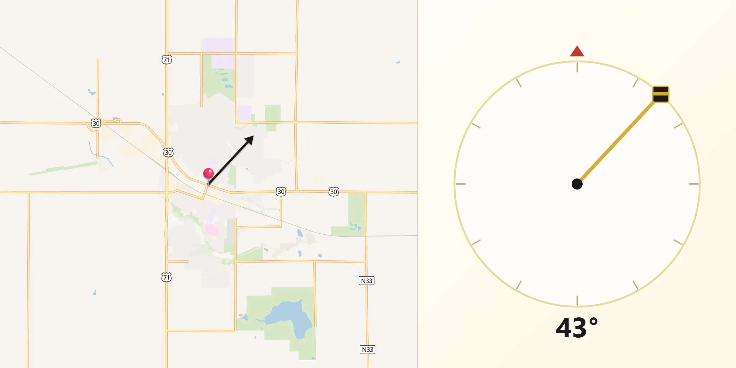Qibla Direction from Carroll