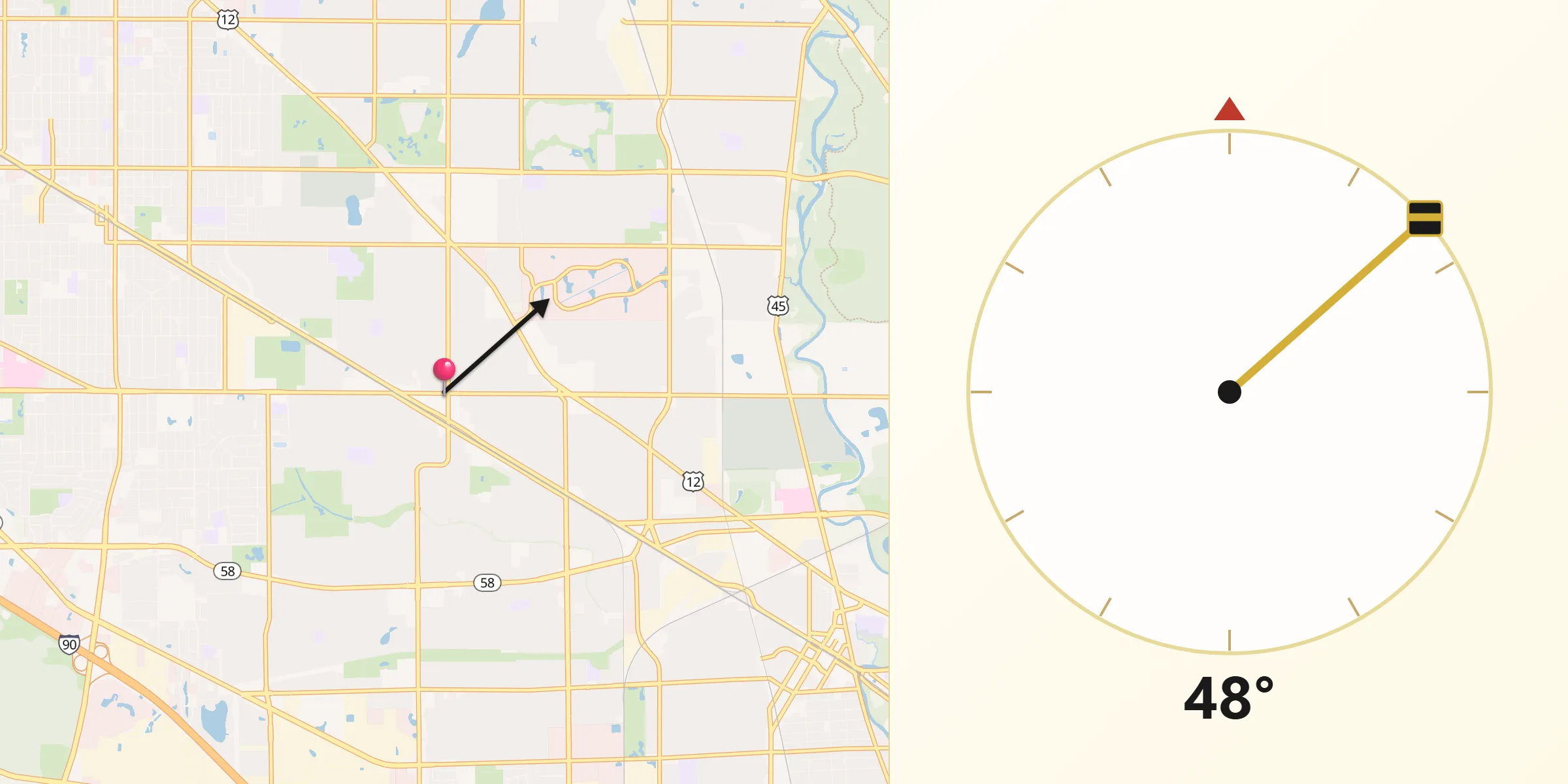 Qibla Direction from Mount Prospect