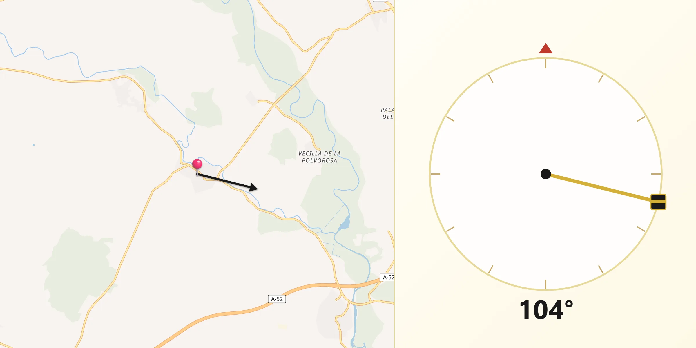 Dirección de la Qibla desde Morales de Rey
