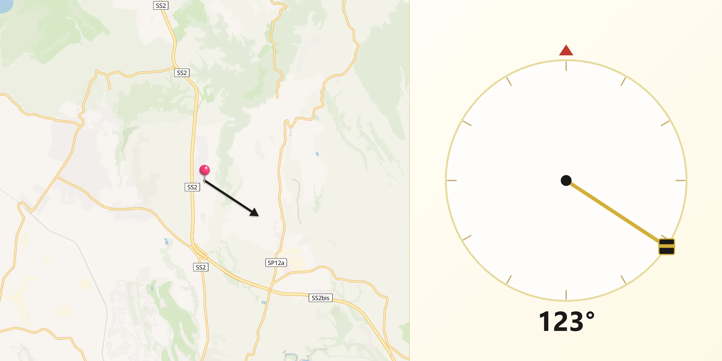 Direzione della Qibla da Le Rughe