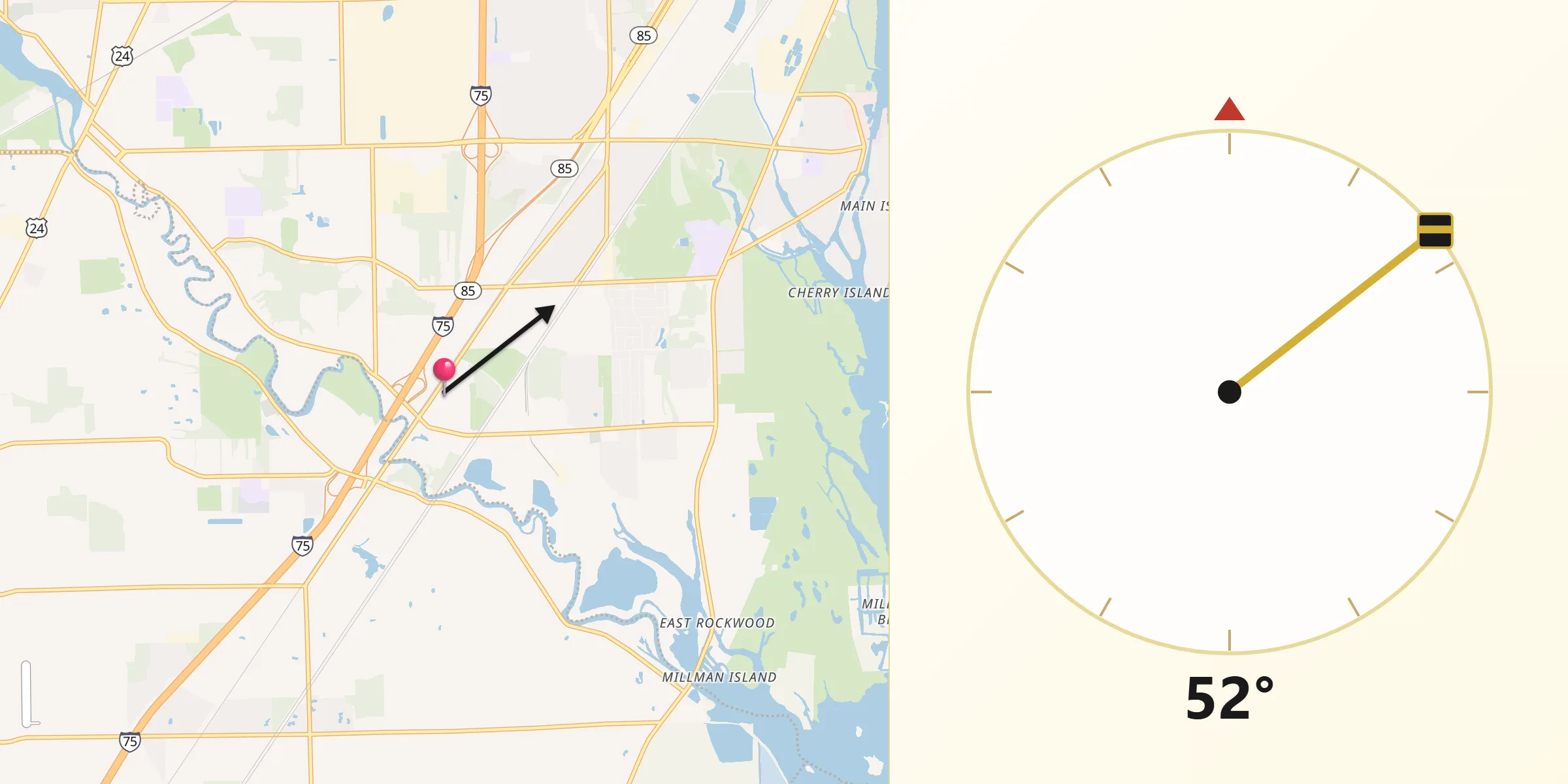 Qibla Direction from Rockwood