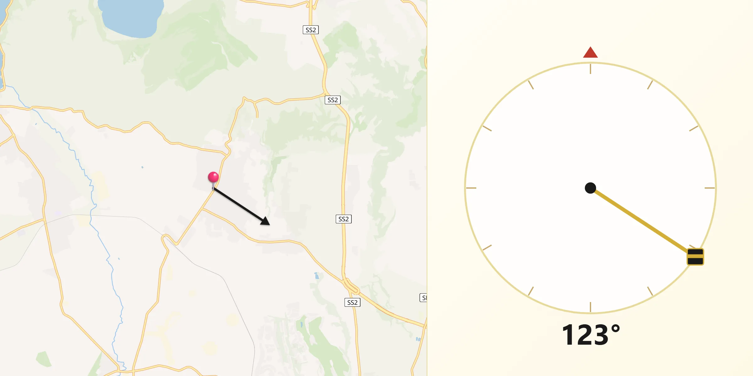 Direzione della Qibla da Cesano