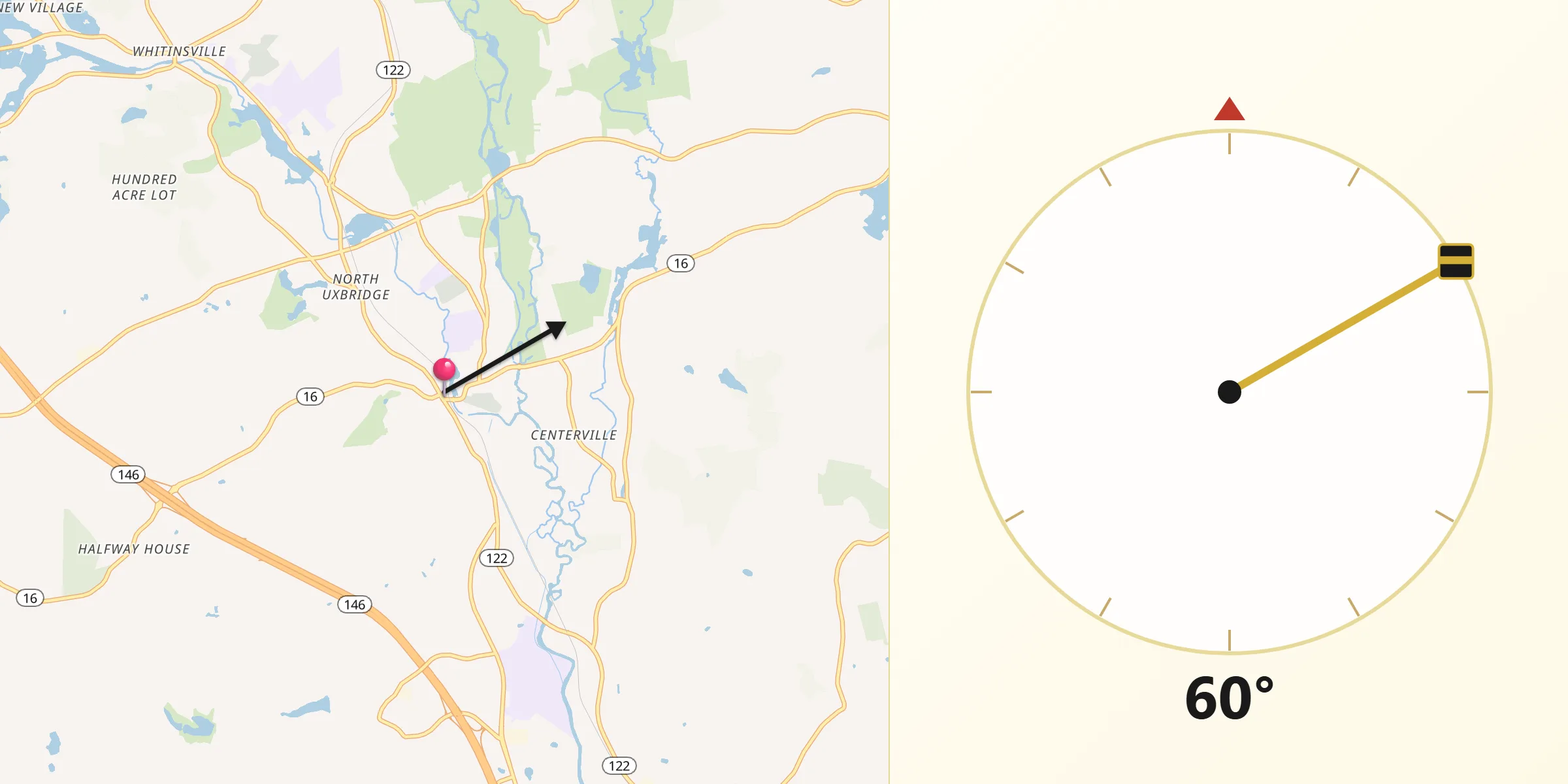Qibla Direction from Uxbridge