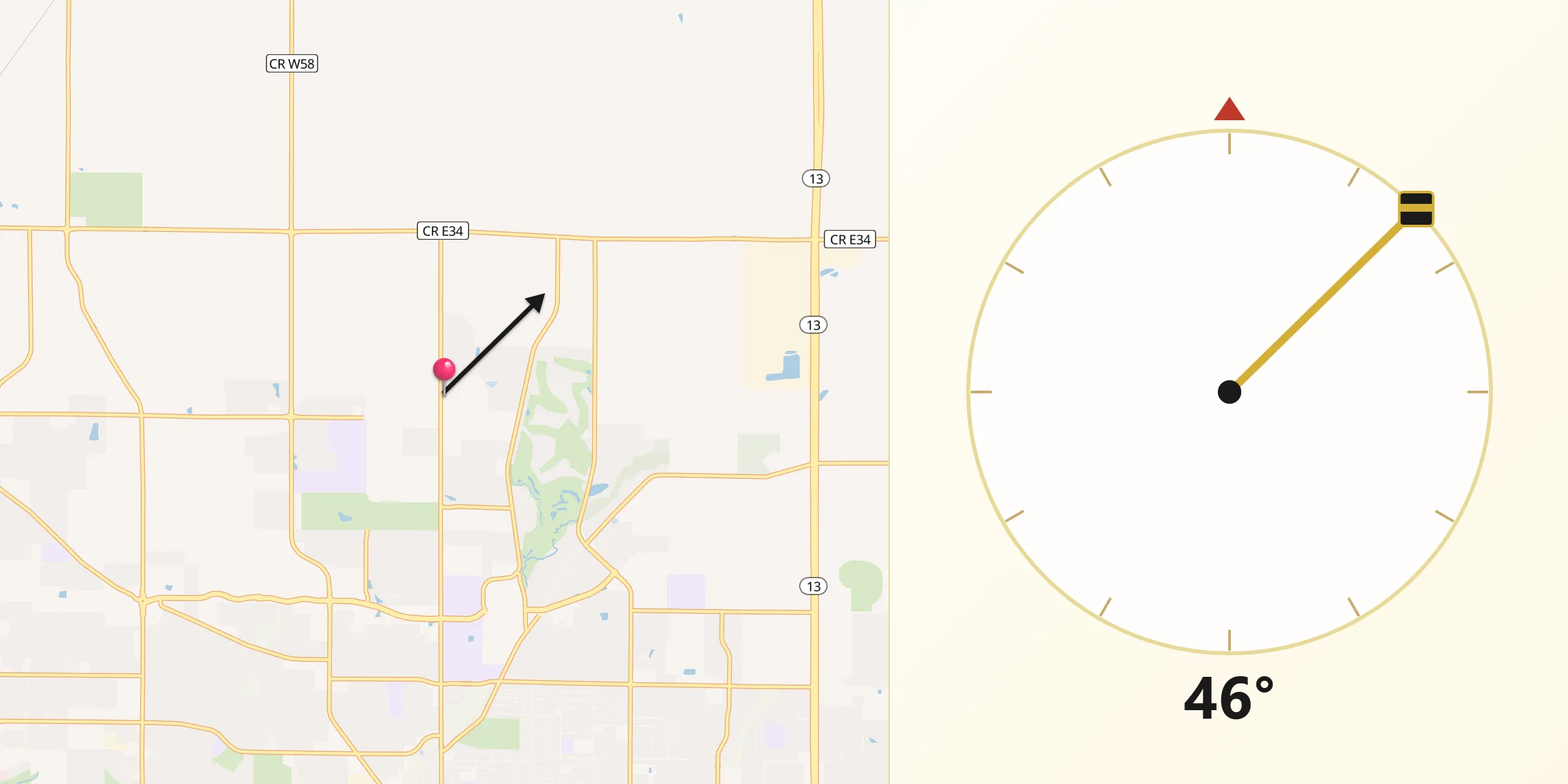 Qibla Direction from Linn County