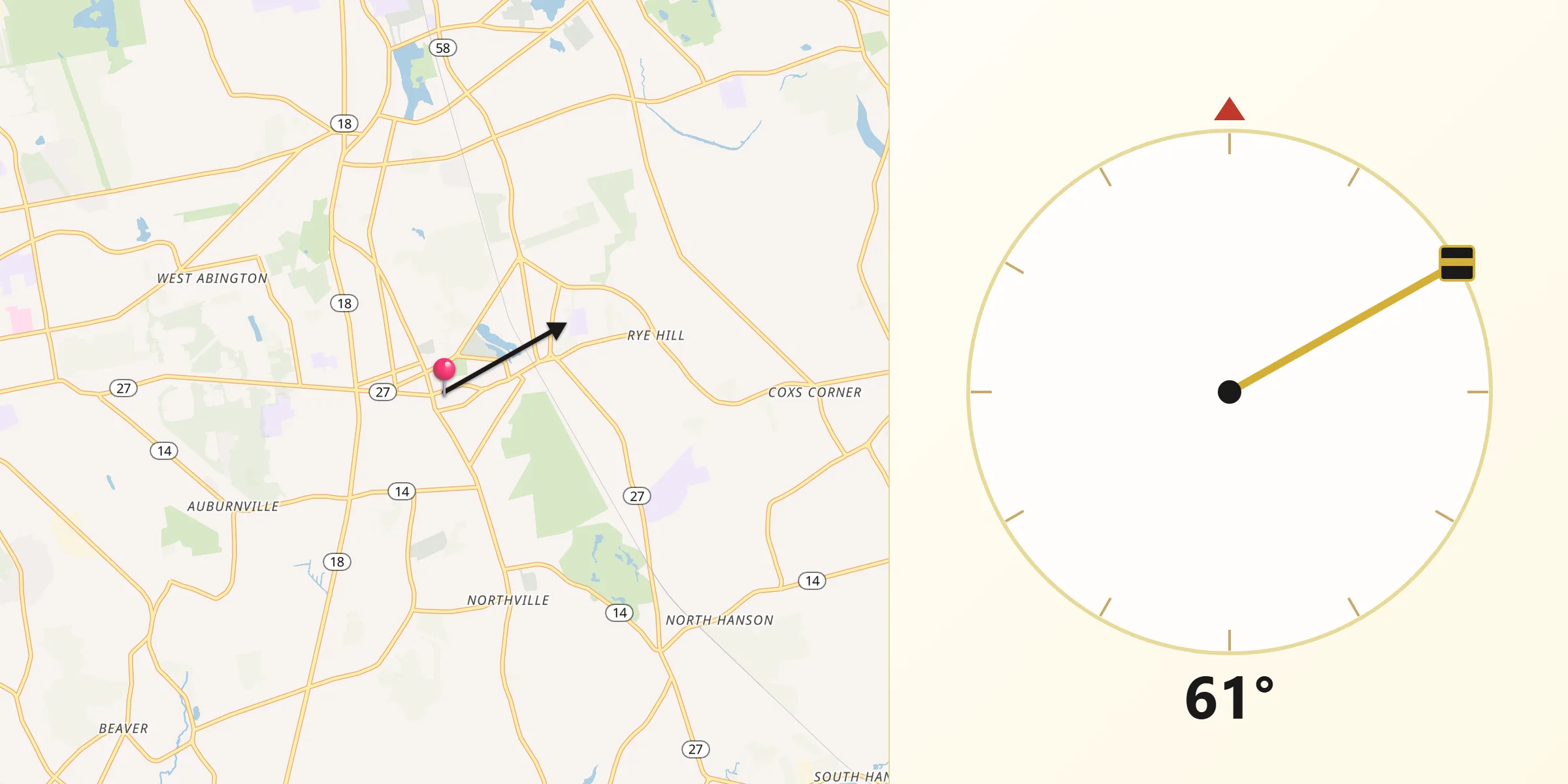 Qibla Direction from Whitman