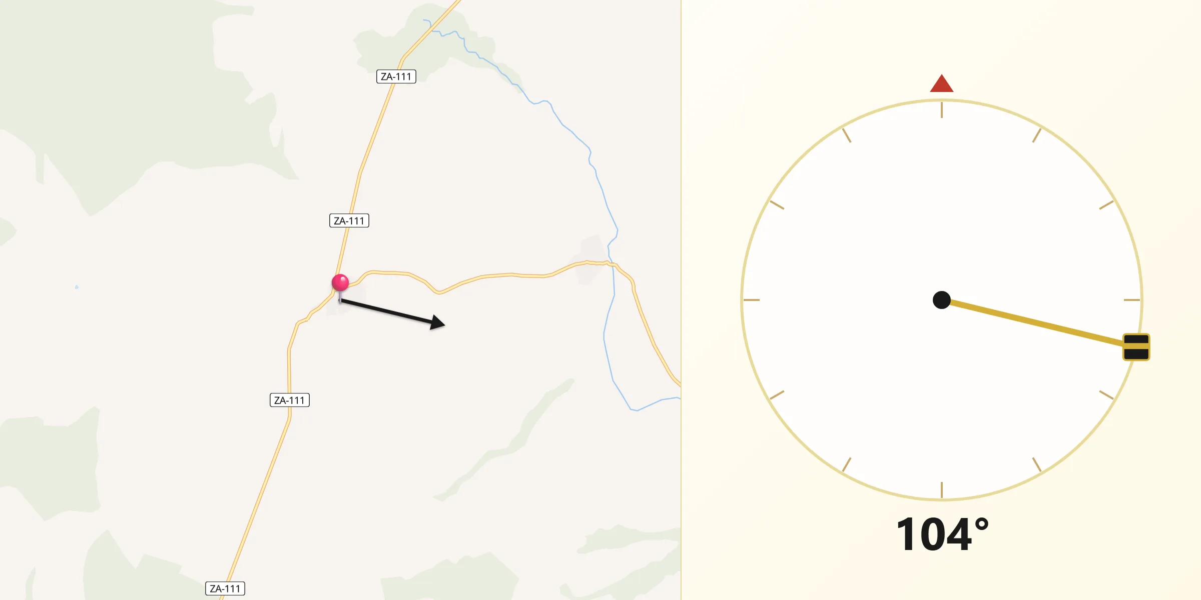 Dirección de la Qibla desde Molezuelas de la Carballeda