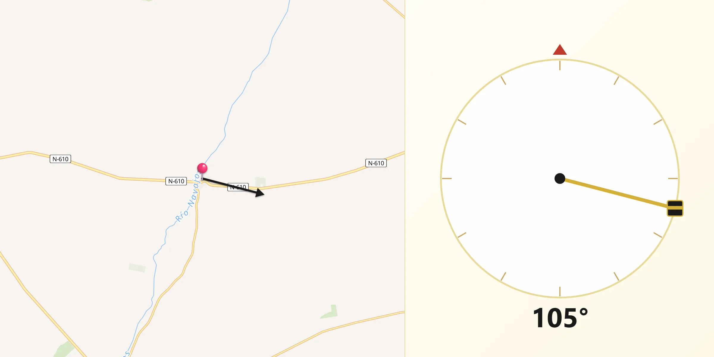 Dirección de la Qibla desde Villacid de Campos
