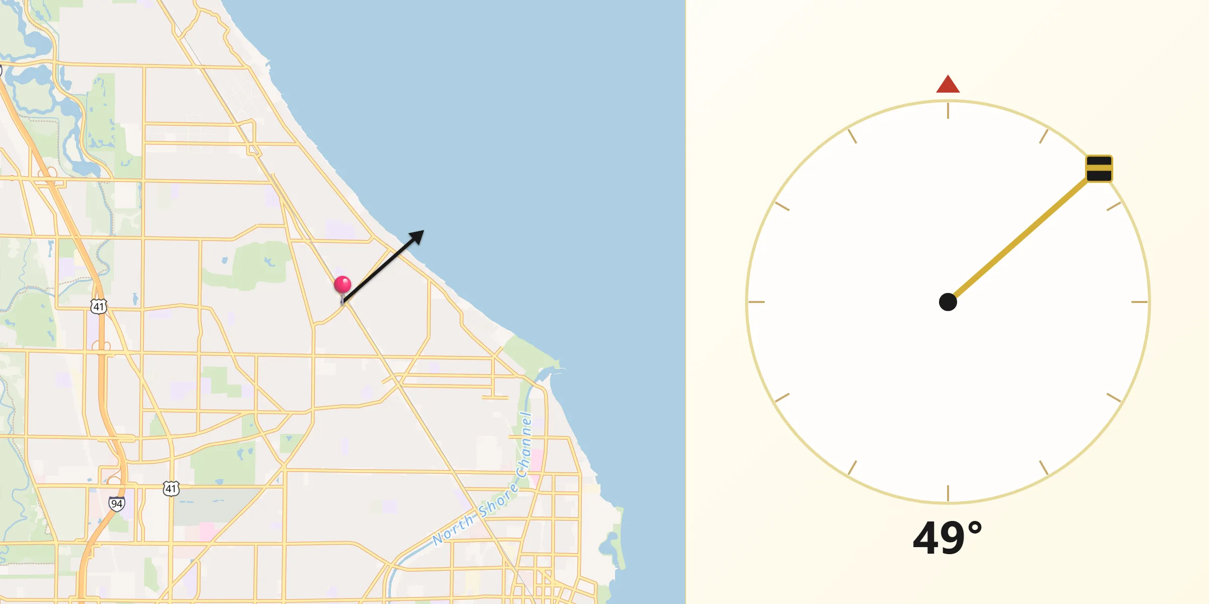 Qibla Direction from Kenilworth