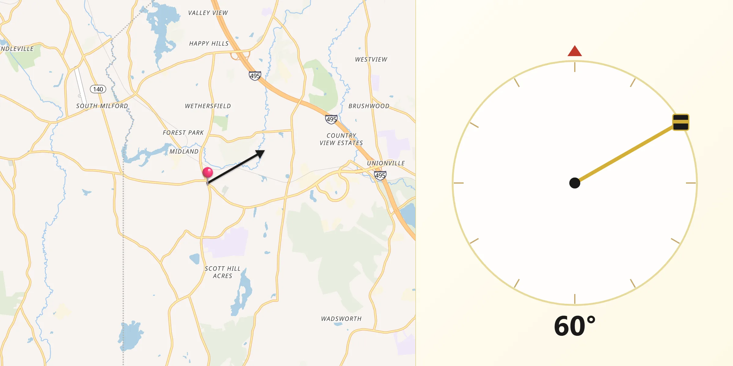 Qibla Direction from Bellingham