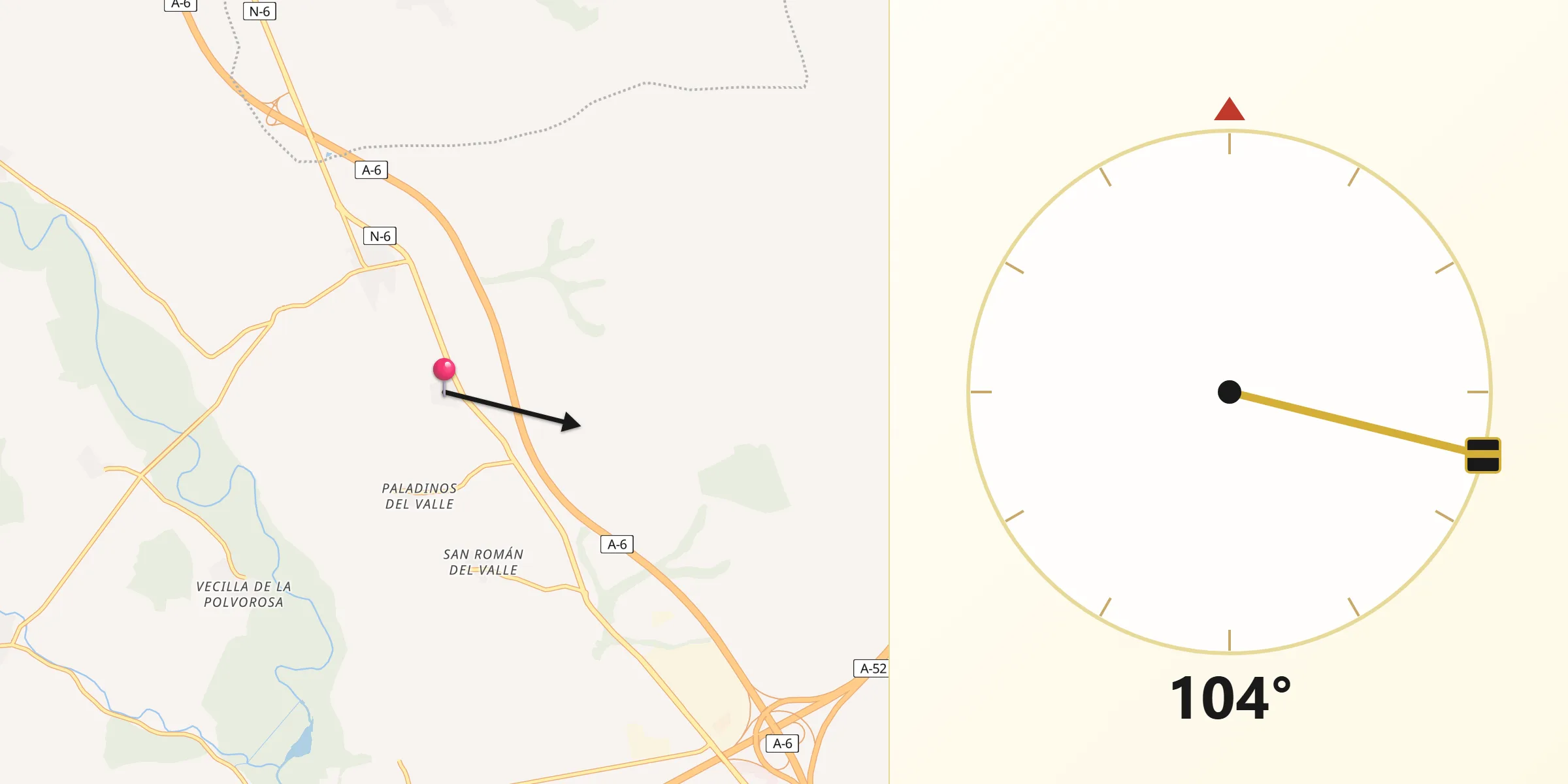 Dirección de la Qibla desde La Torre del Valle