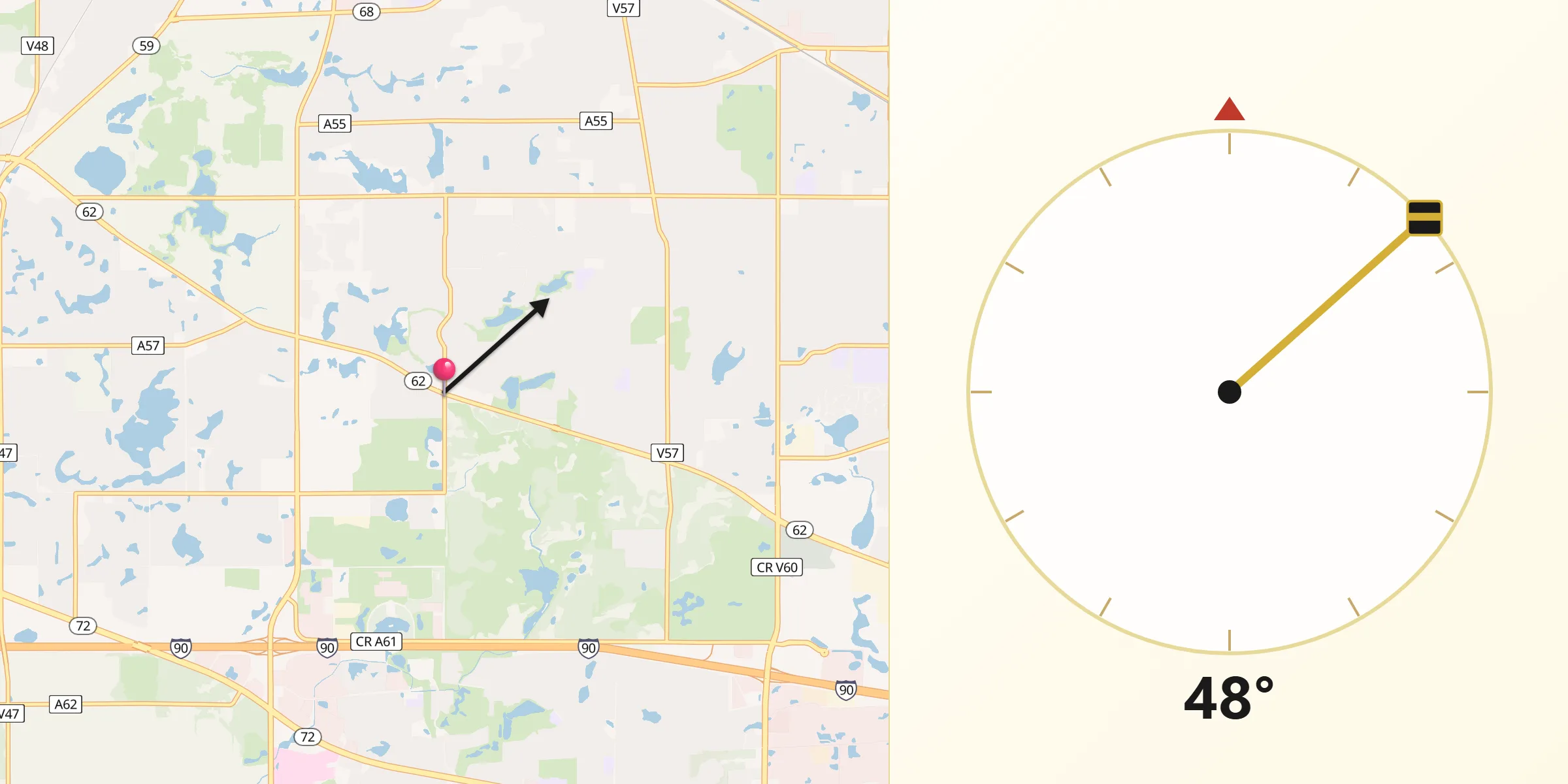 Qibla Direction from South Barrington