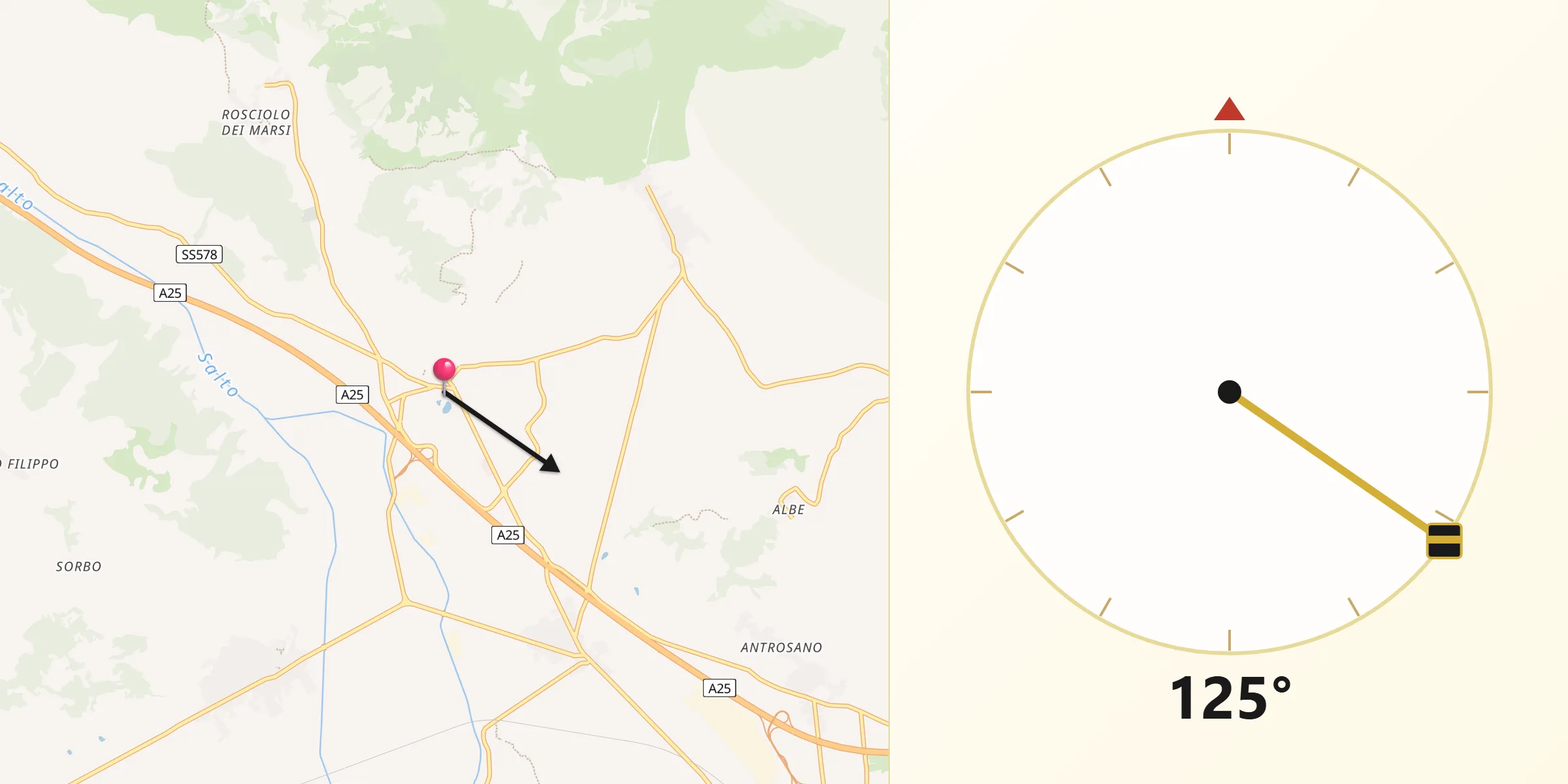 Direzione della Qibla da Magliano De'Marsi