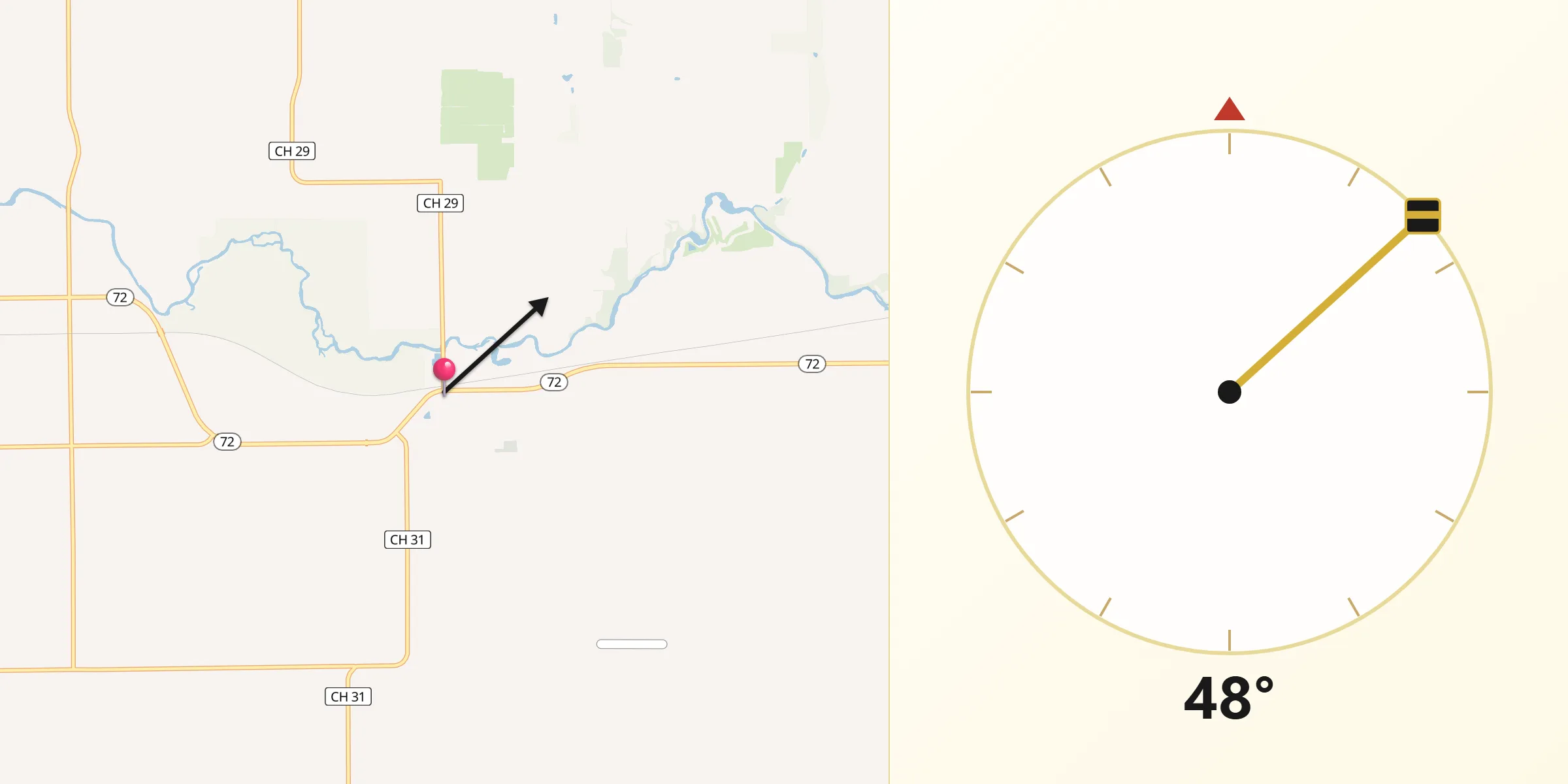 Qibla Direction from Kirkland