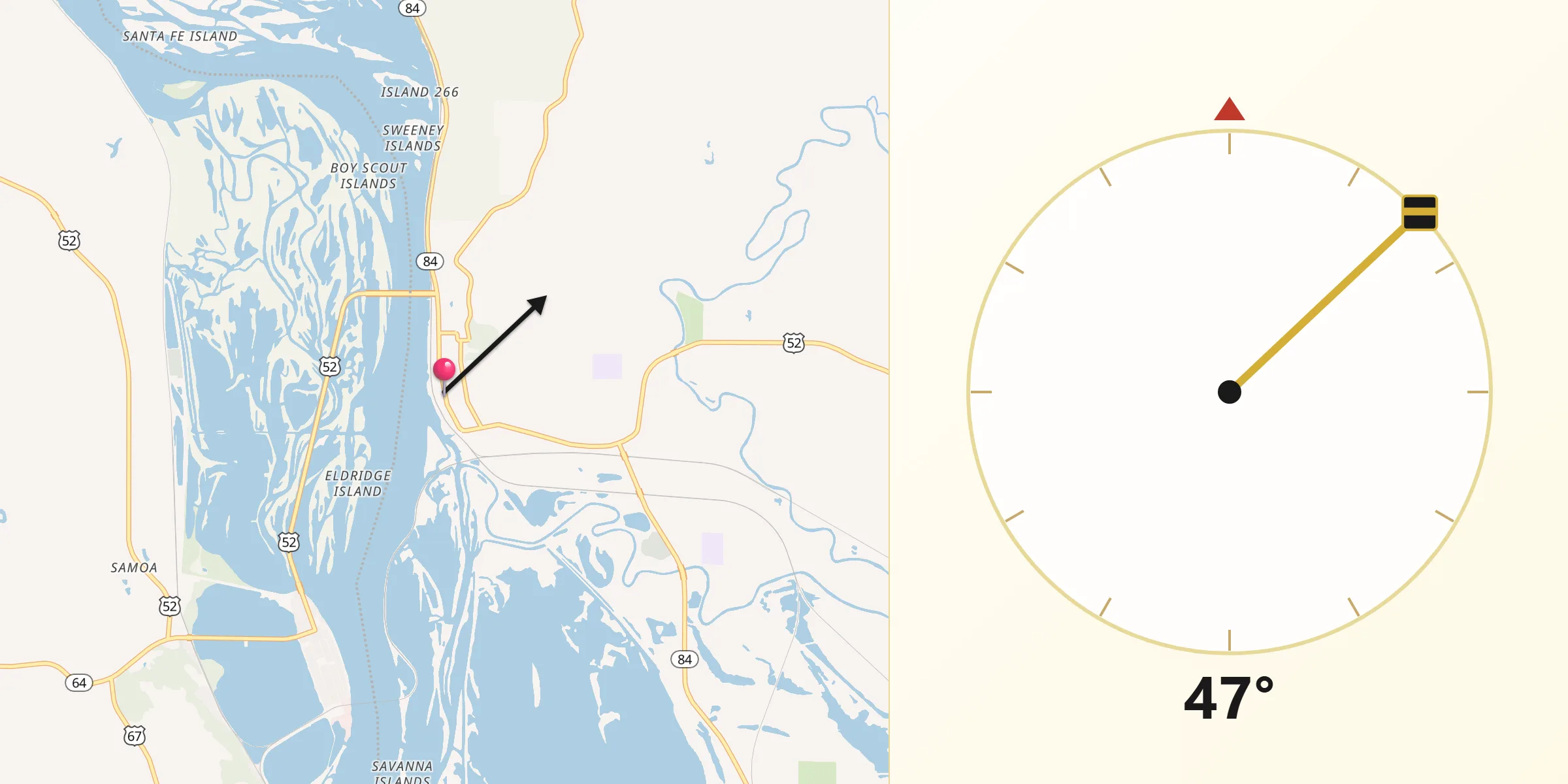 Qibla Direction from Savanna
