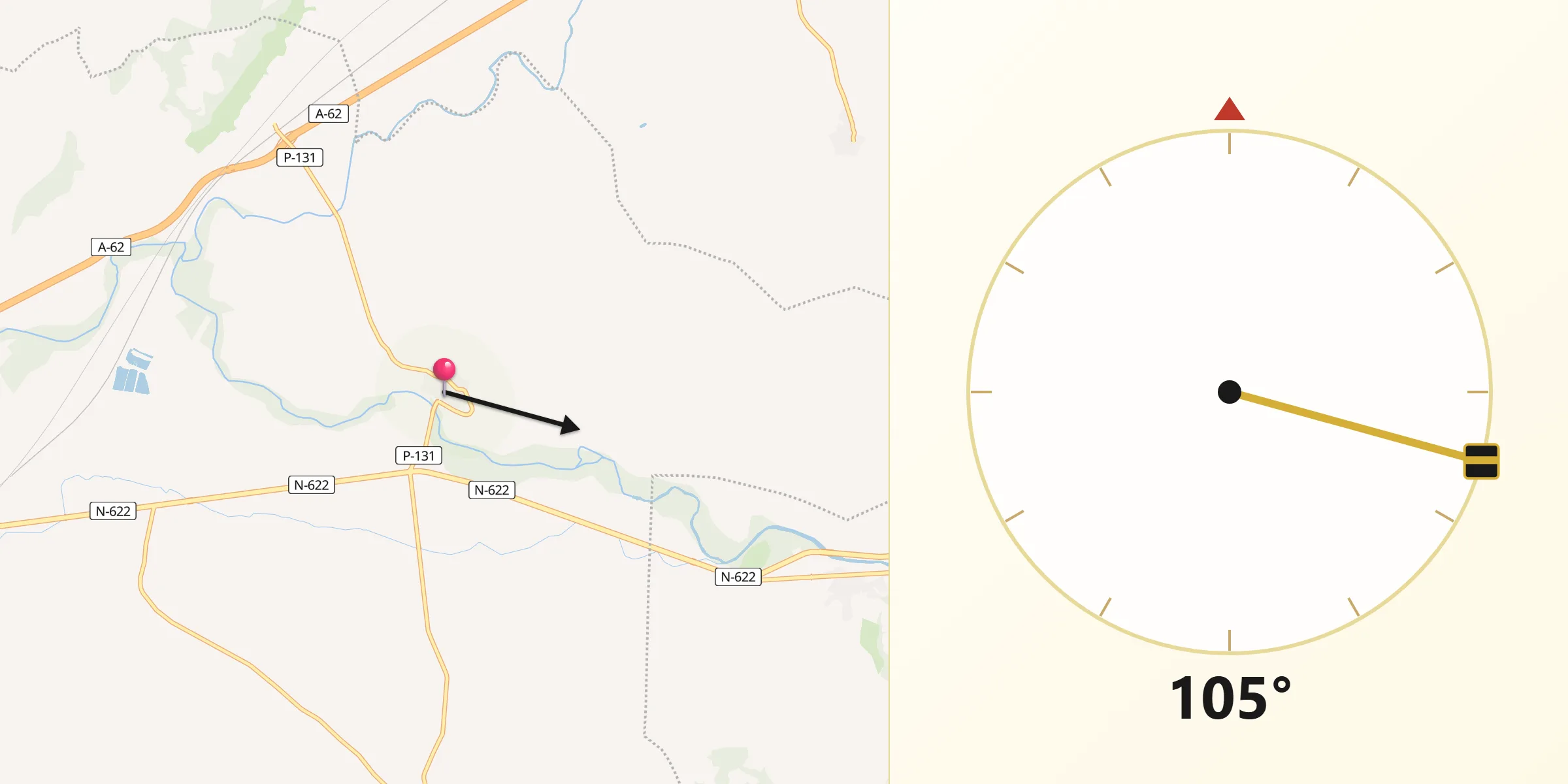 Dirección de la Qibla desde Palenzuela