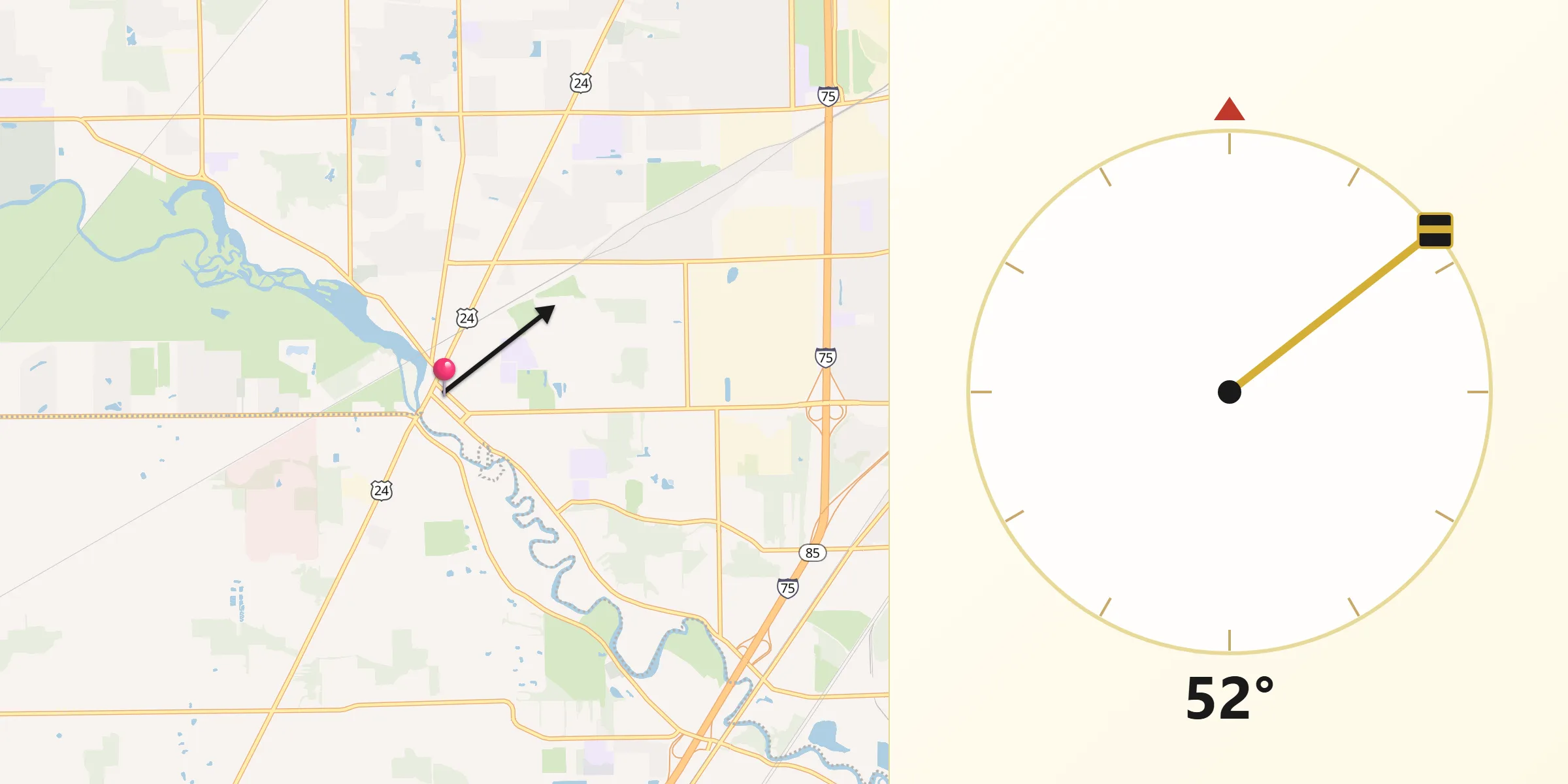 Qibla Direction from Flat Rock