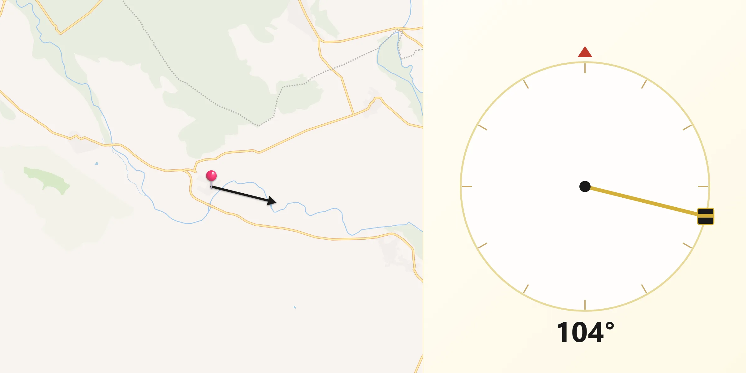 Dirección de la Qibla desde Villaferrueña