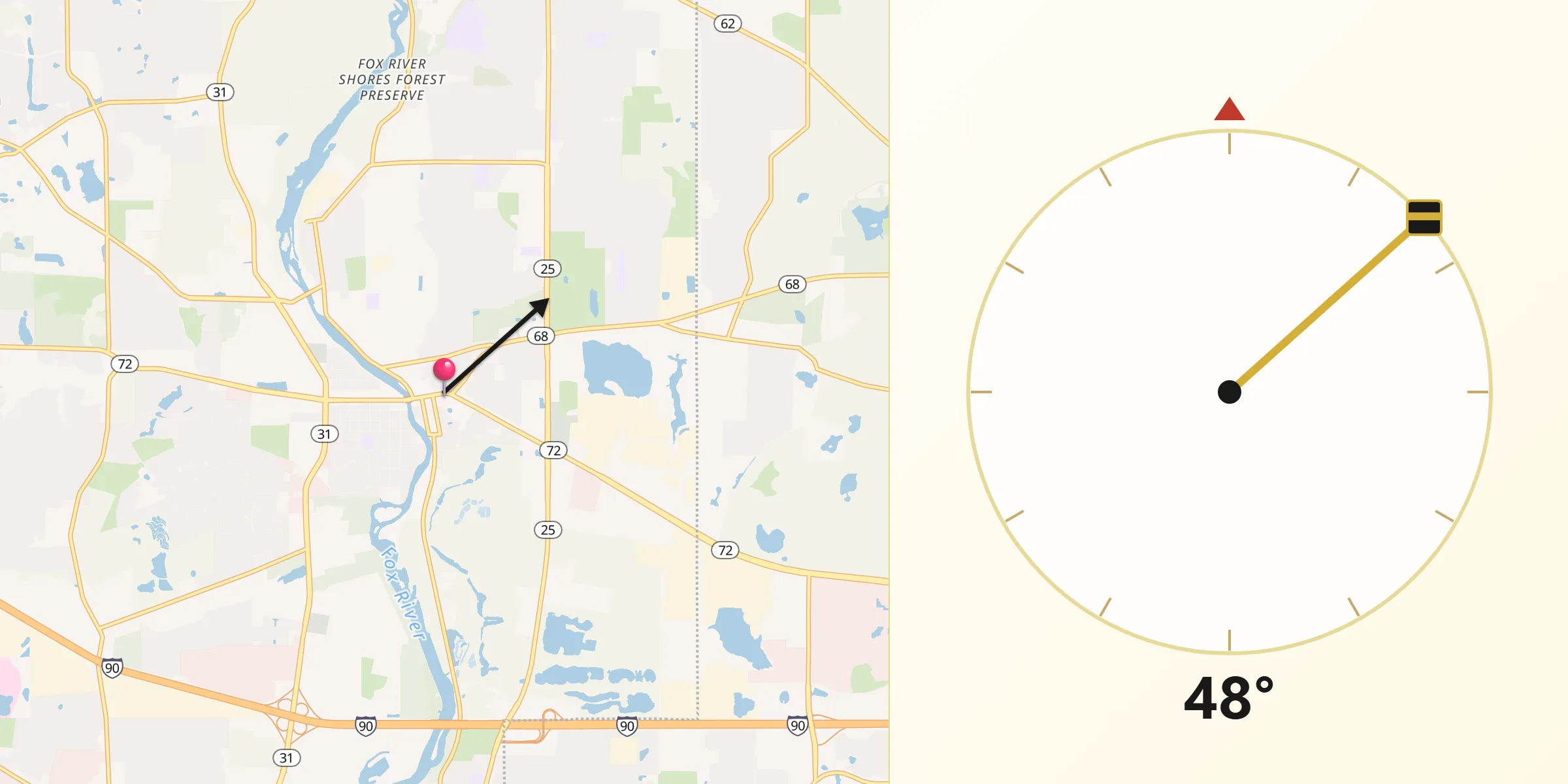 Qibla Direction from East Dundee