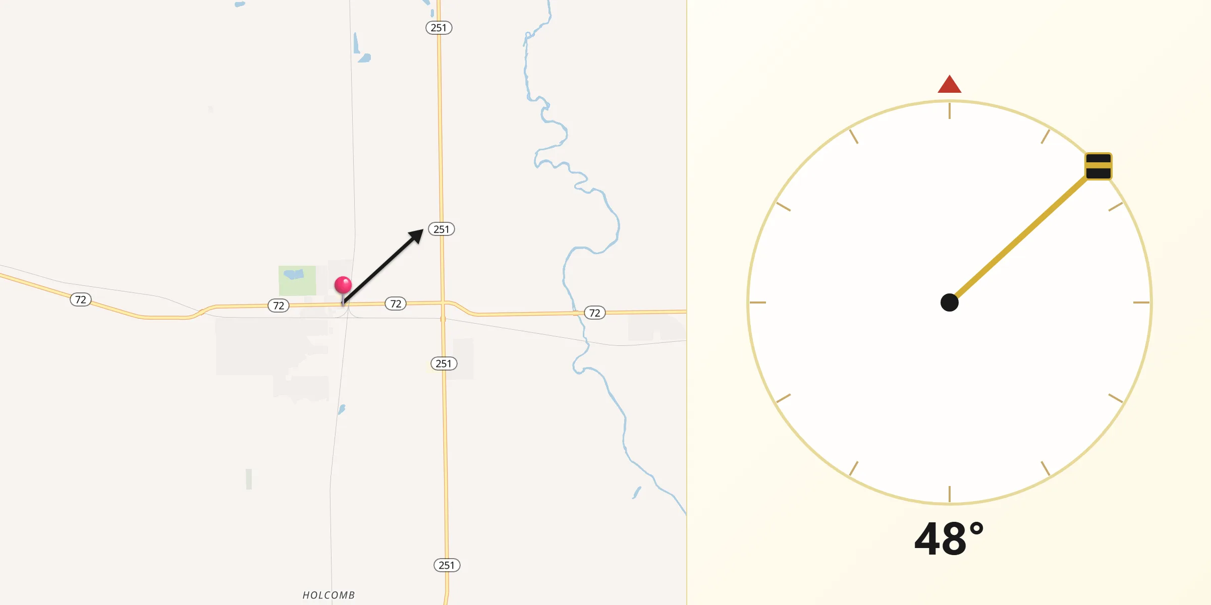 Qibla Direction from Davis Junction