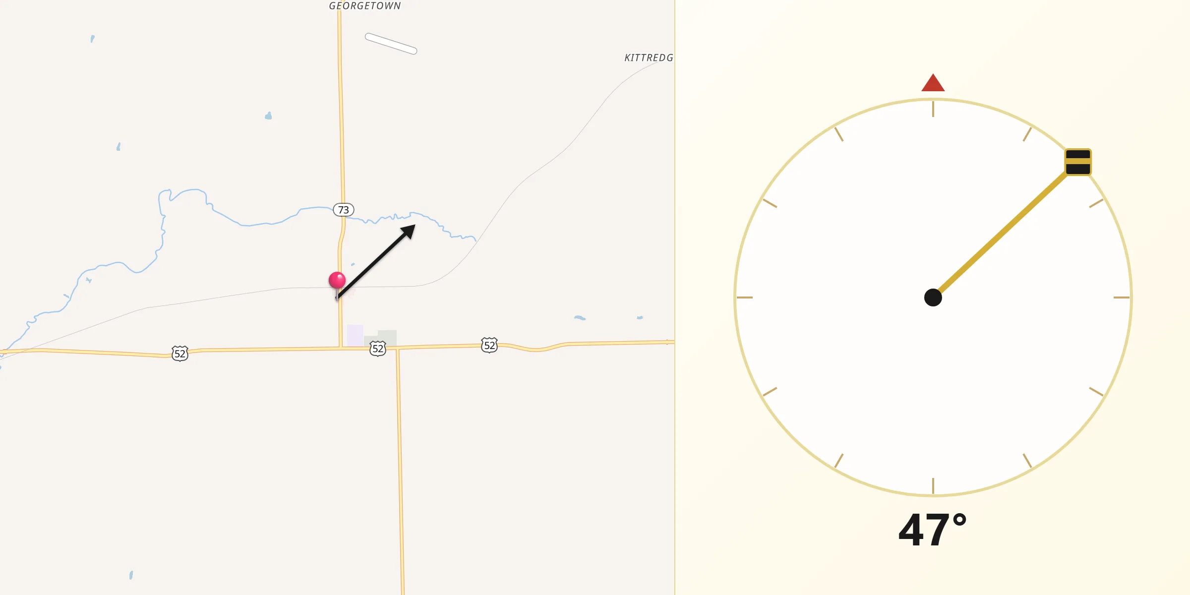 Qibla Direction from Lanark