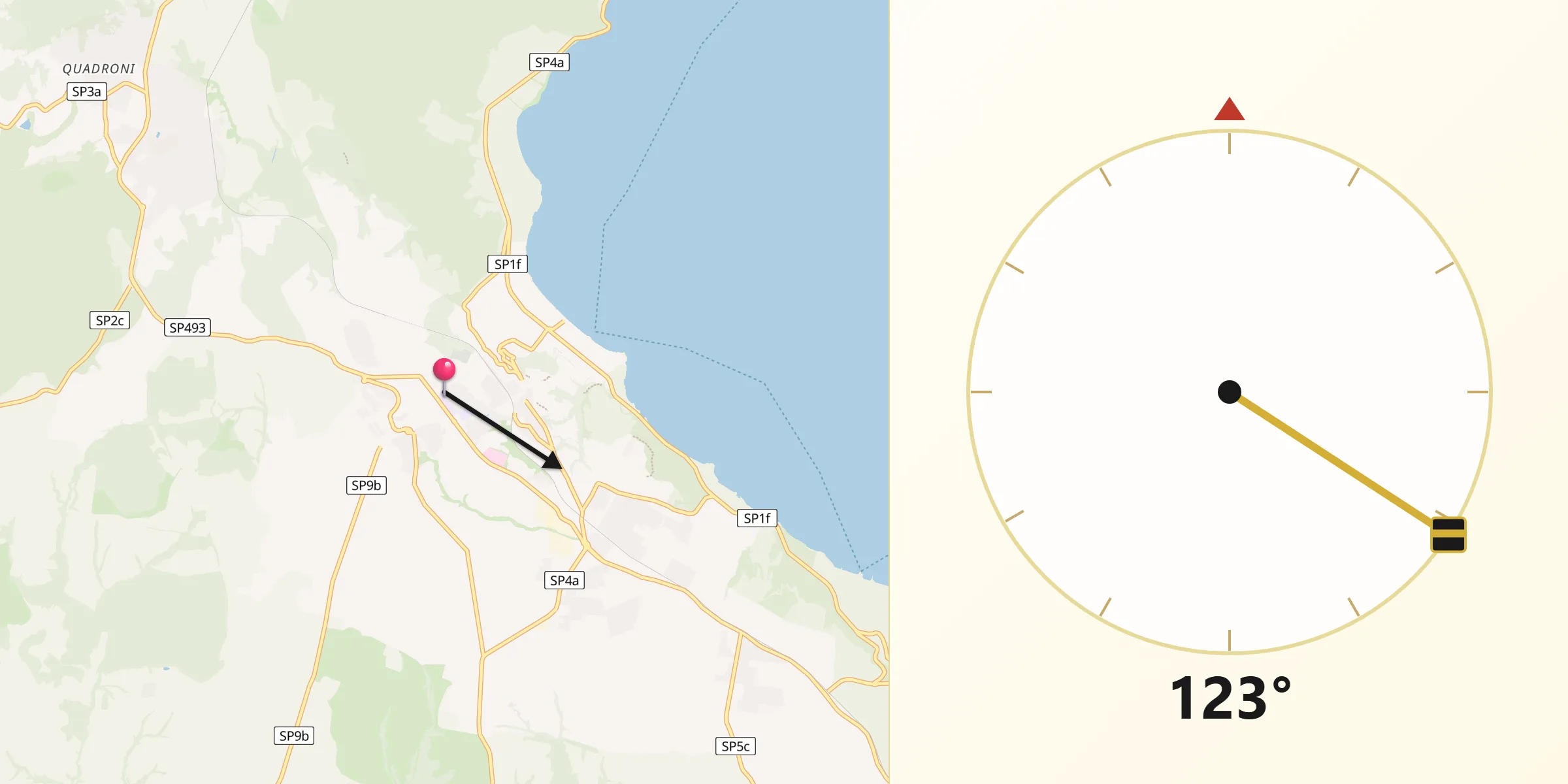 Direzione della Qibla da Bracciano