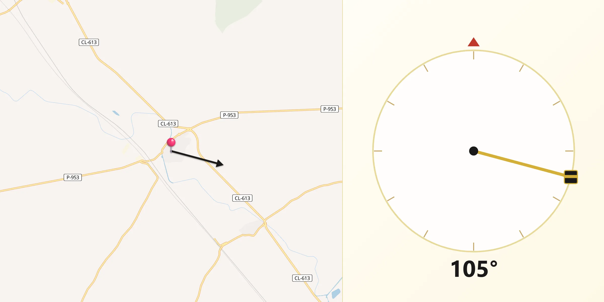 Dirección de la Qibla desde Becerril de Campos