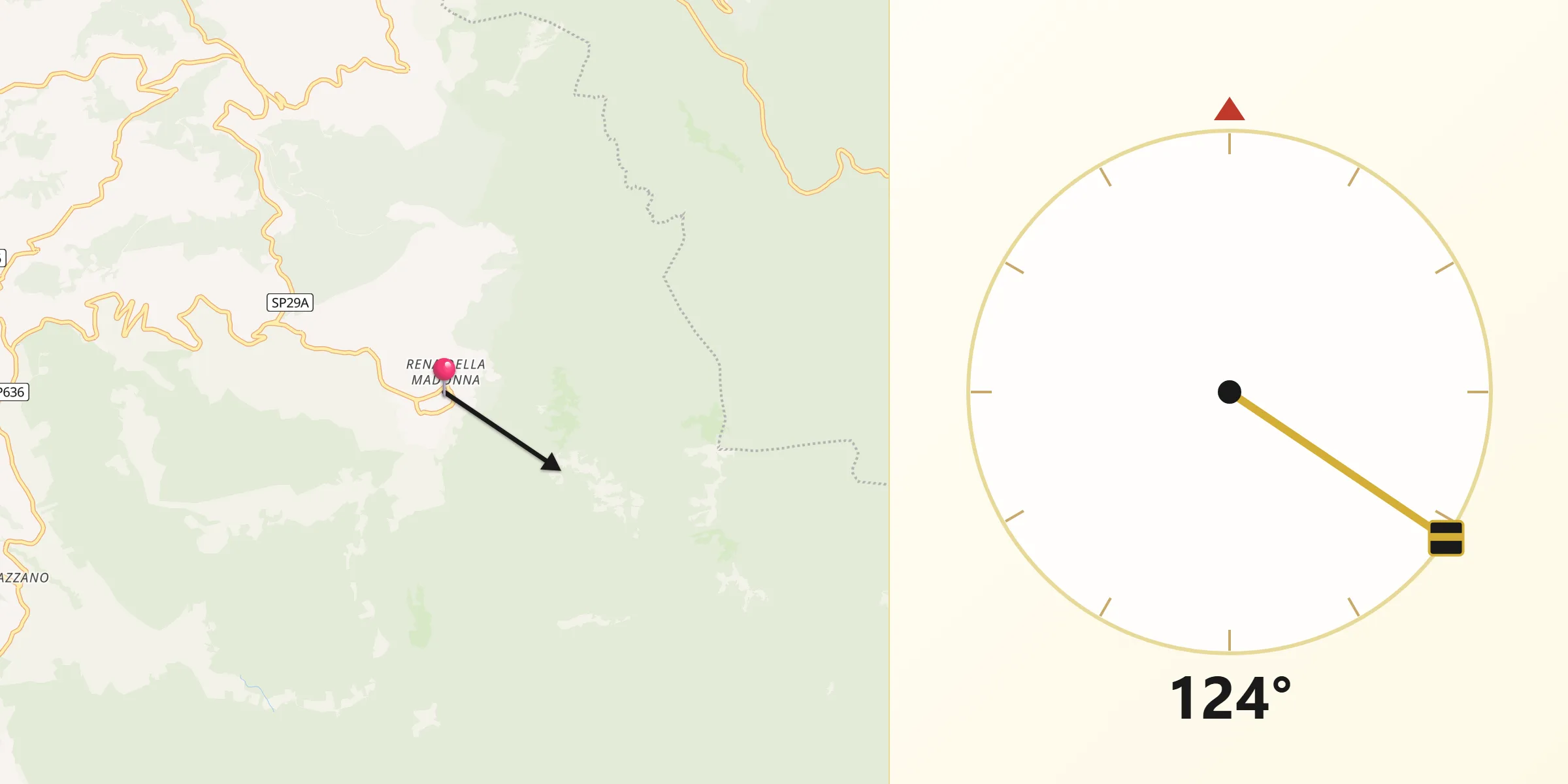 Direzione della Qibla da Monteflavio