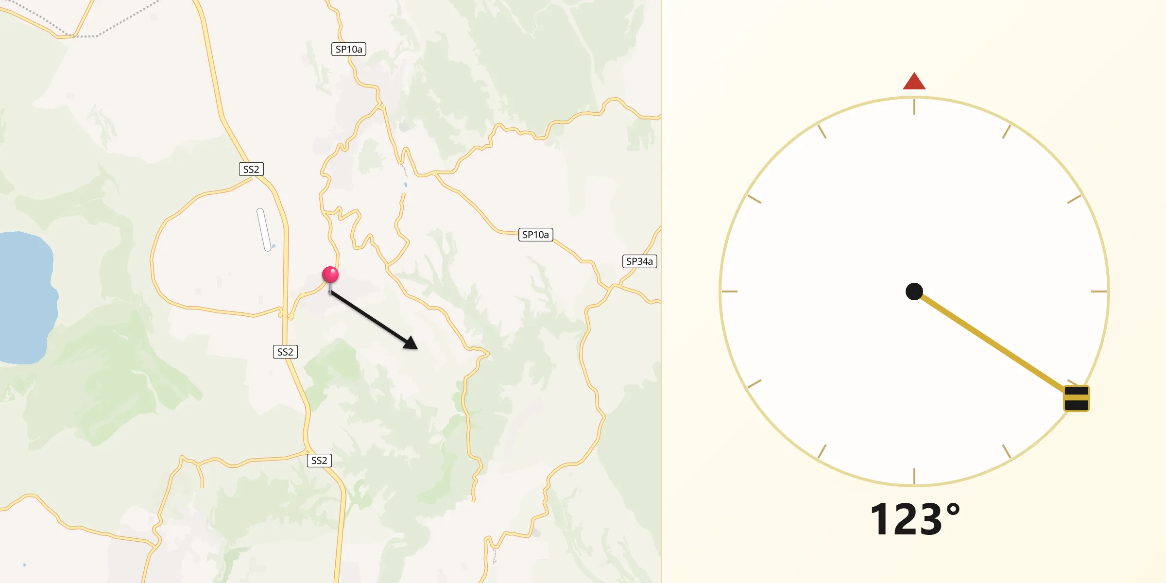 Direzione della Qibla da Poggio Ellera