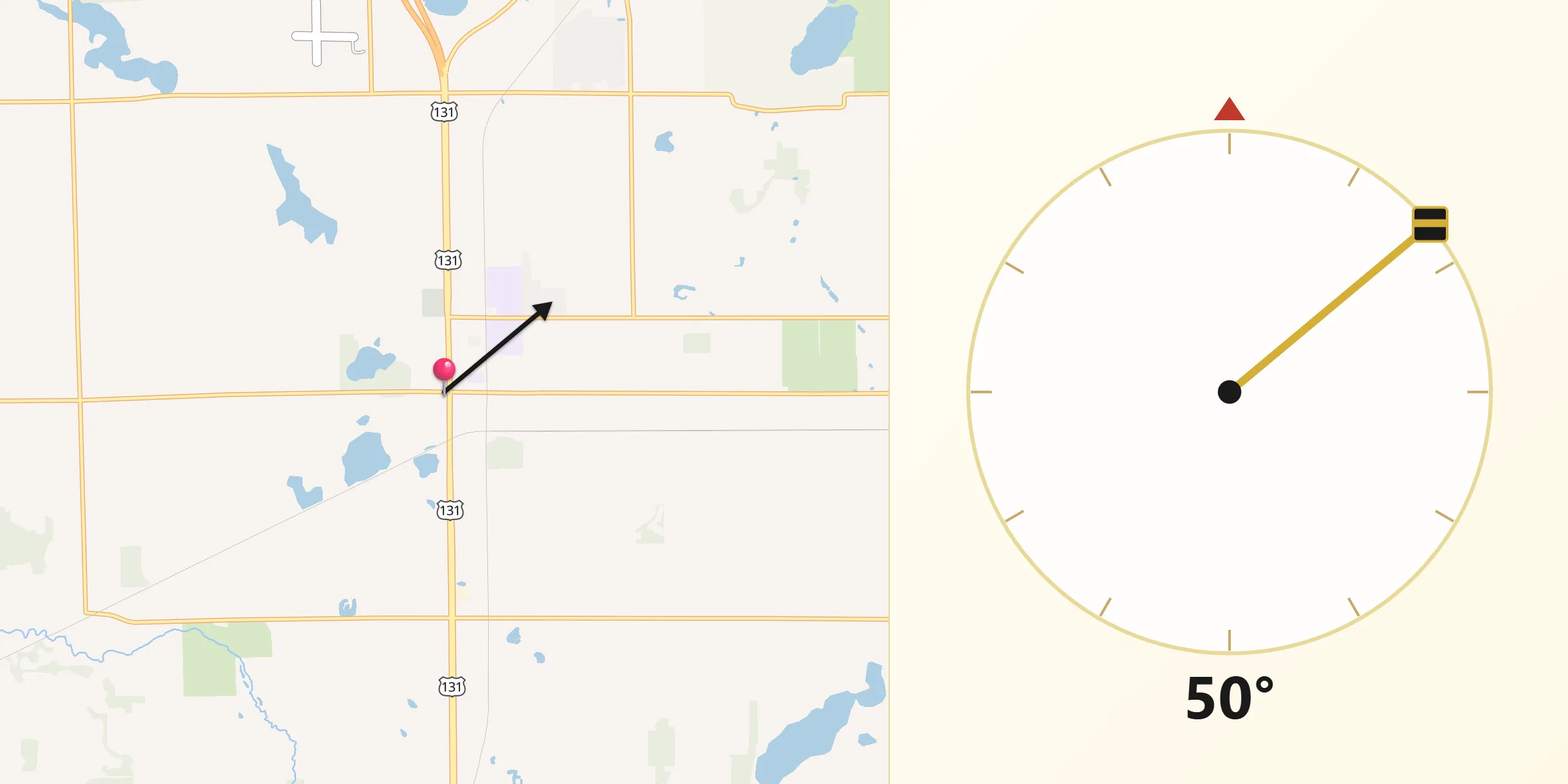 Qibla Direction from Schoolcraft
