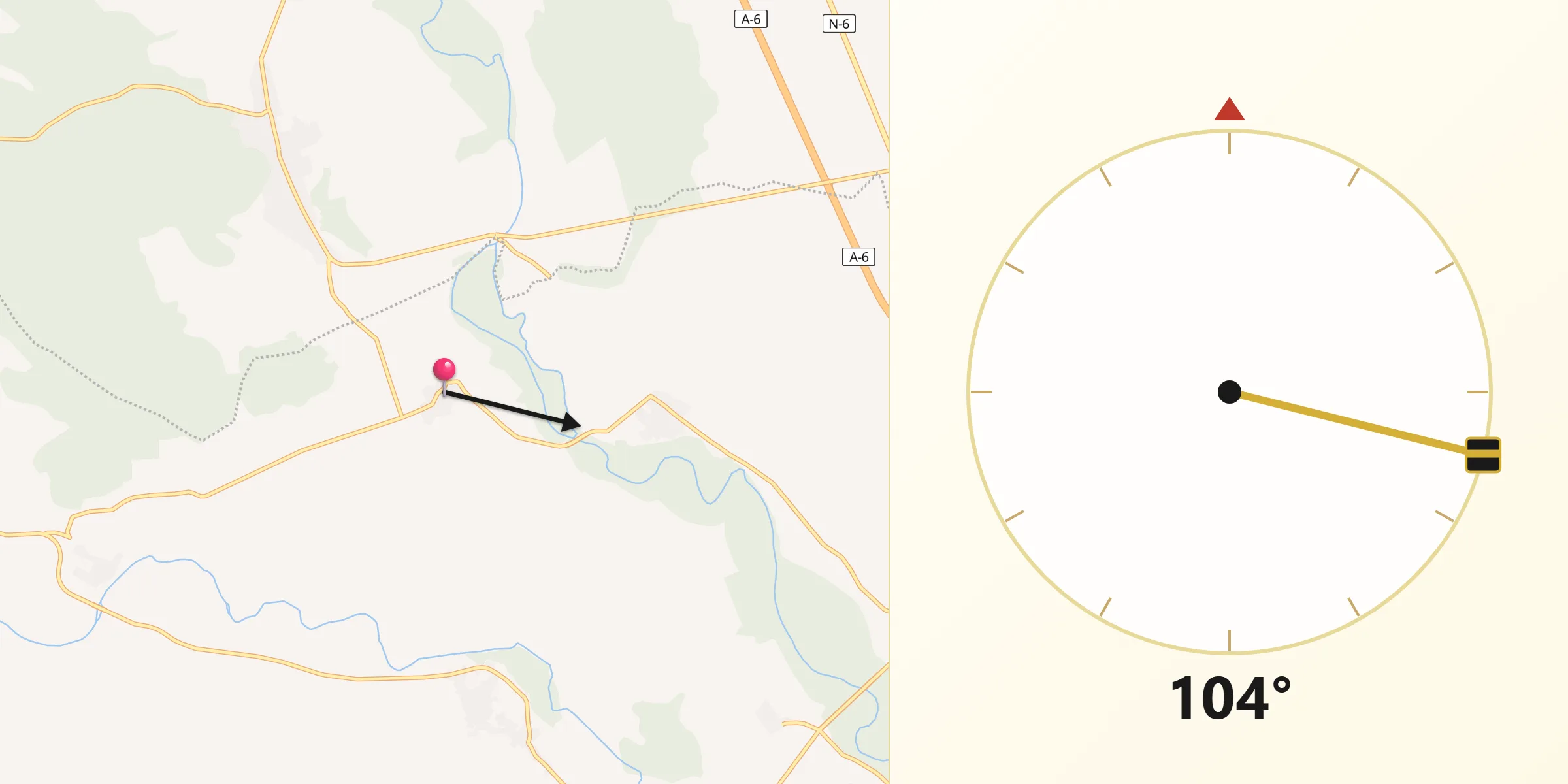 Dirección de la Qibla desde Coomonte