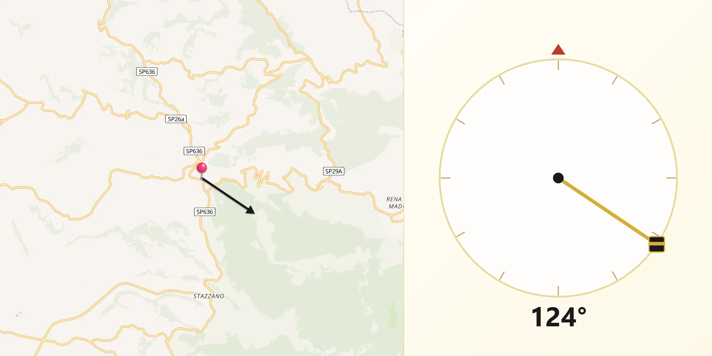 Direzione della Qibla da Moricone