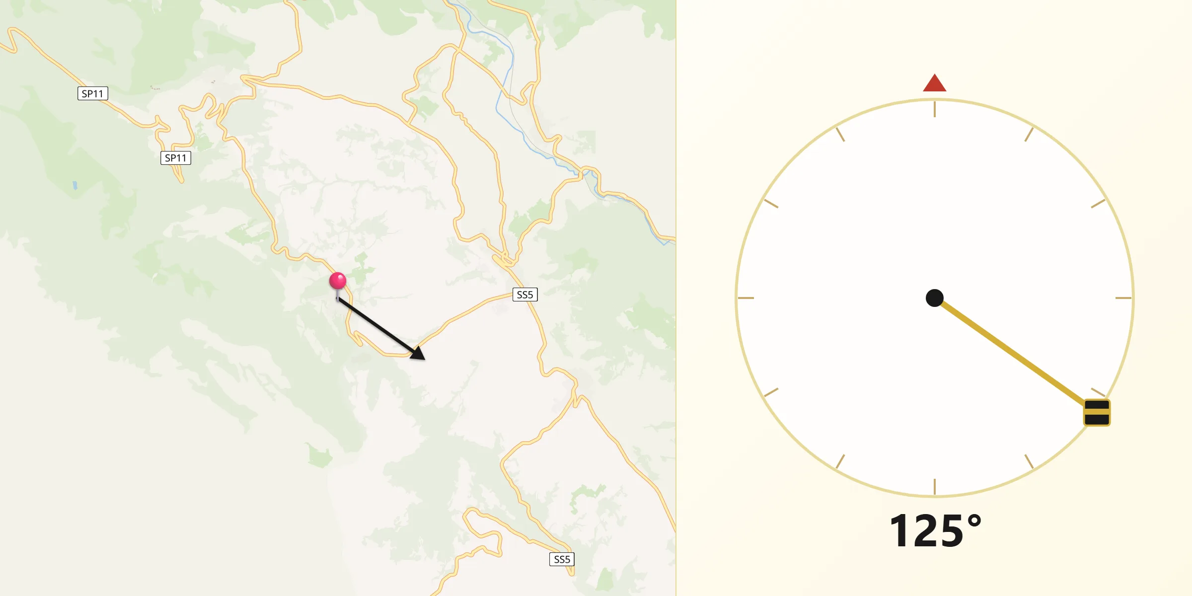 Direzione della Qibla da Gagliano Aterno
