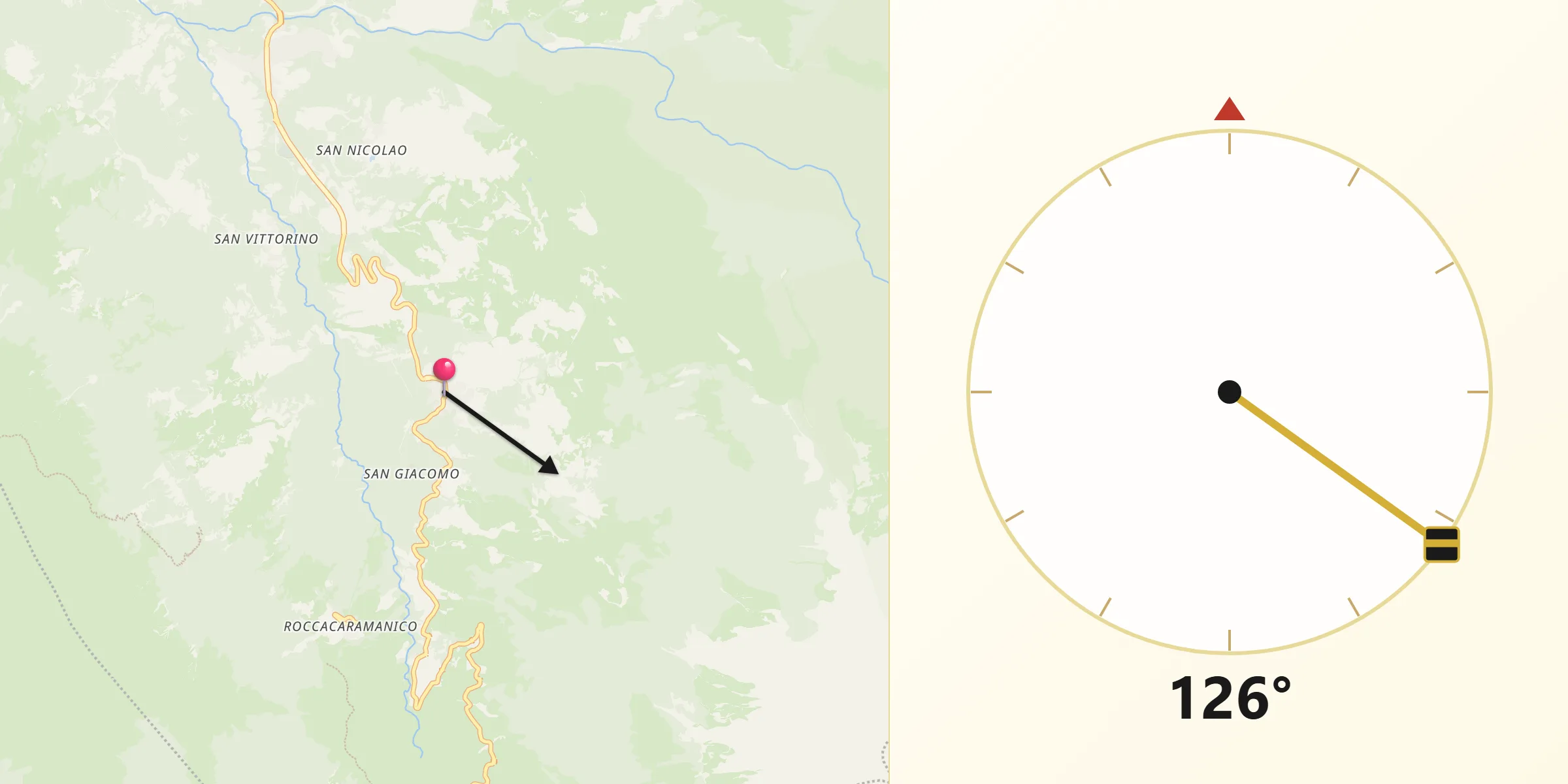 Direzione della Qibla da Sant'Eufemia a Maiella