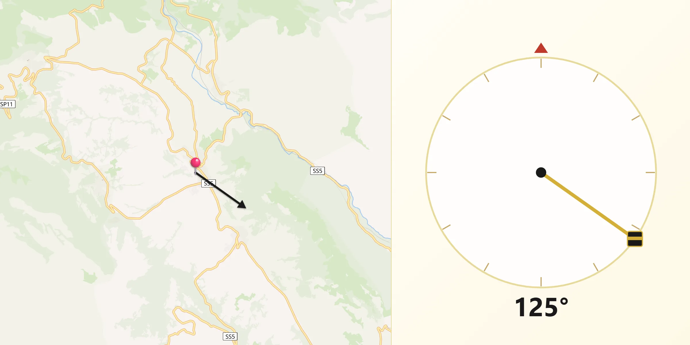 Direzione della Qibla da Castelvecchio Subequo