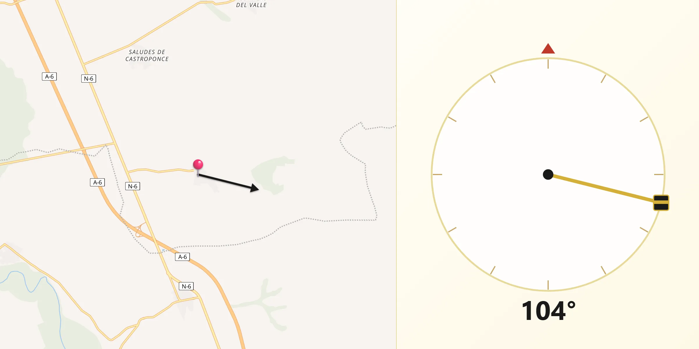 Dirección de la Qibla desde San Adrián del Valle