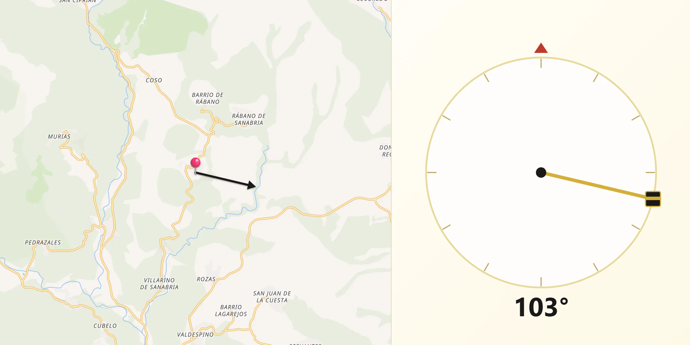 Dirección de la Qibla desde San Justo