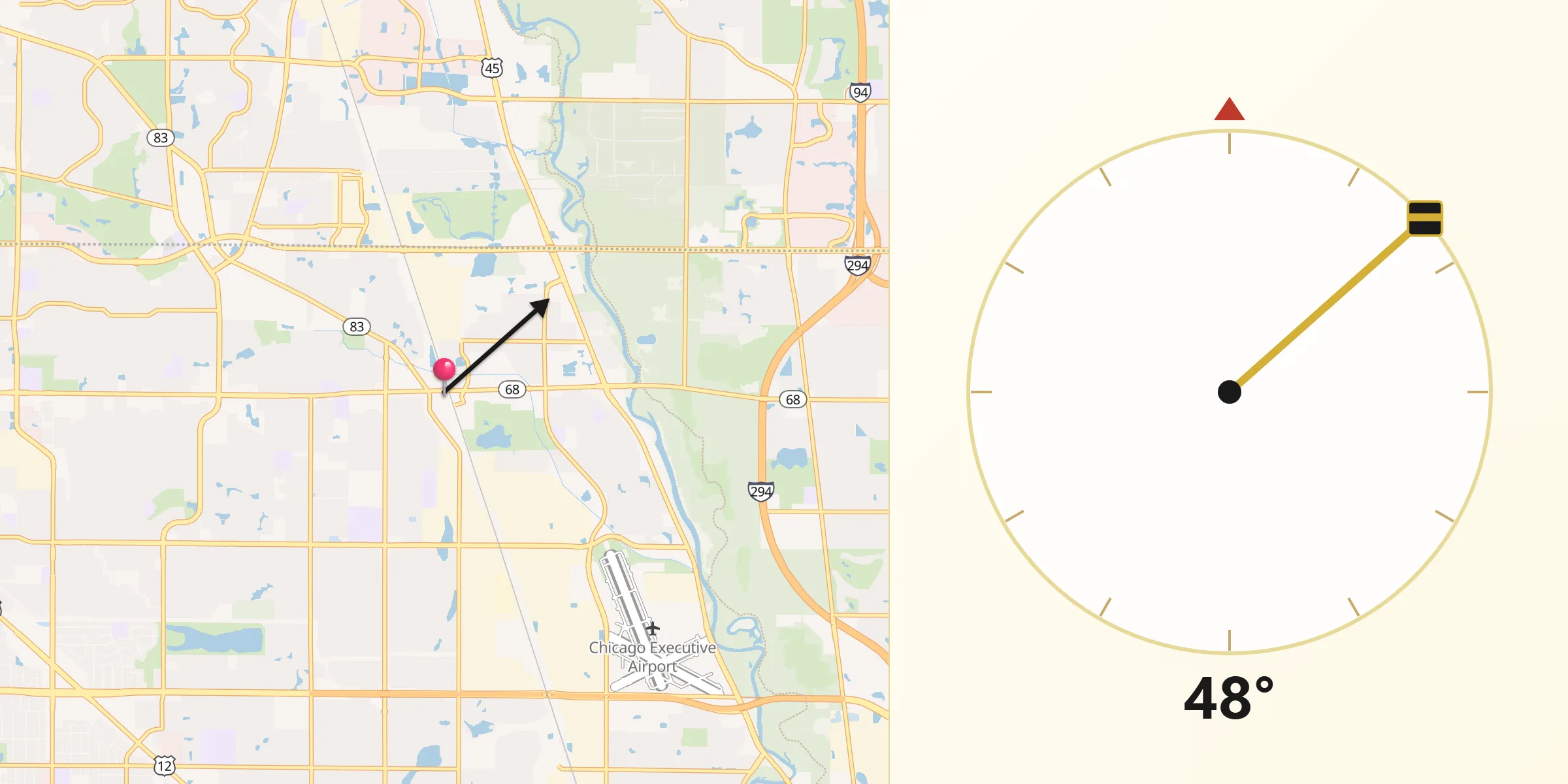 Qibla Direction from Wheeling