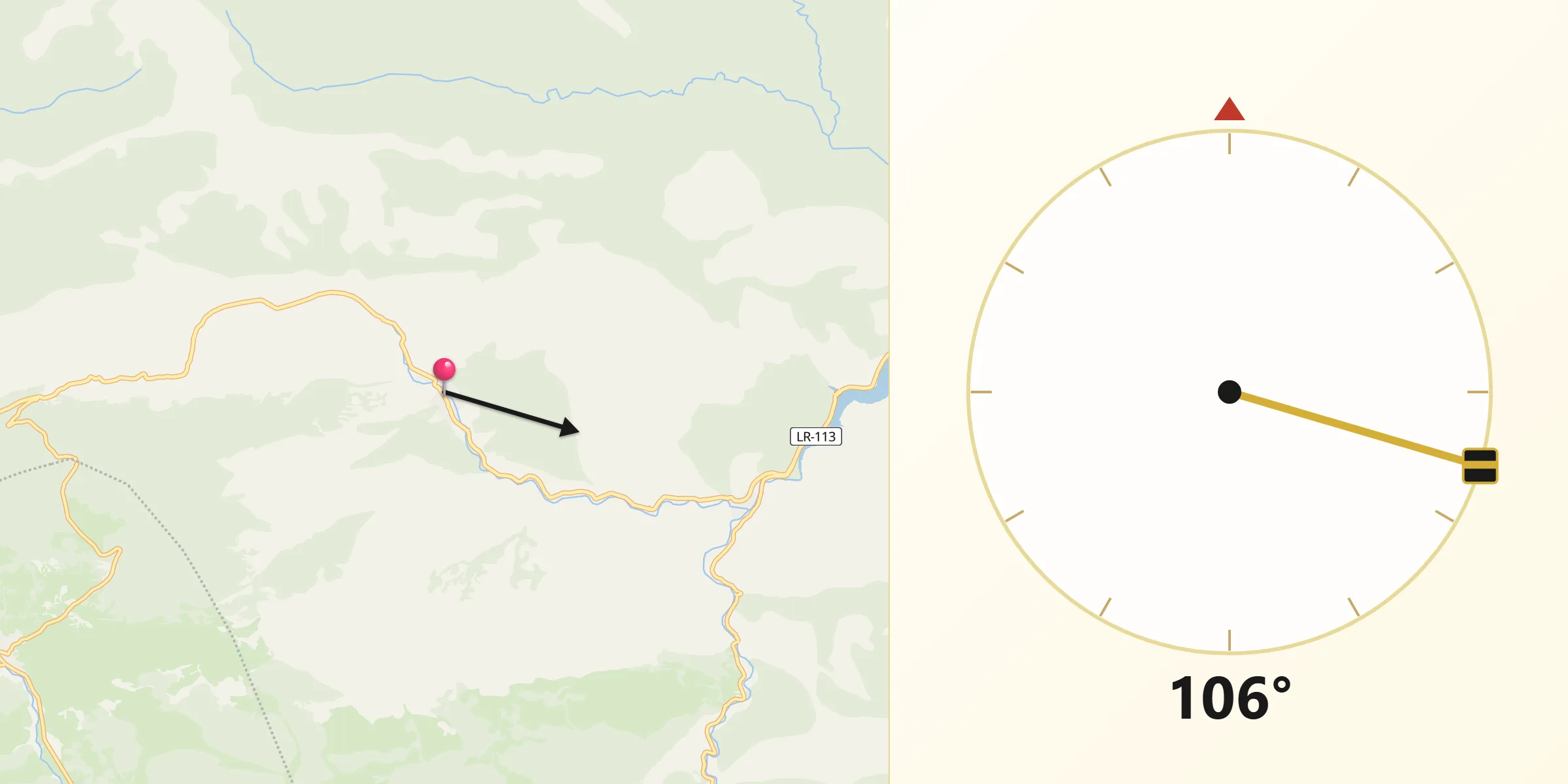 Dirección de la Qibla desde Canales de la Sierra