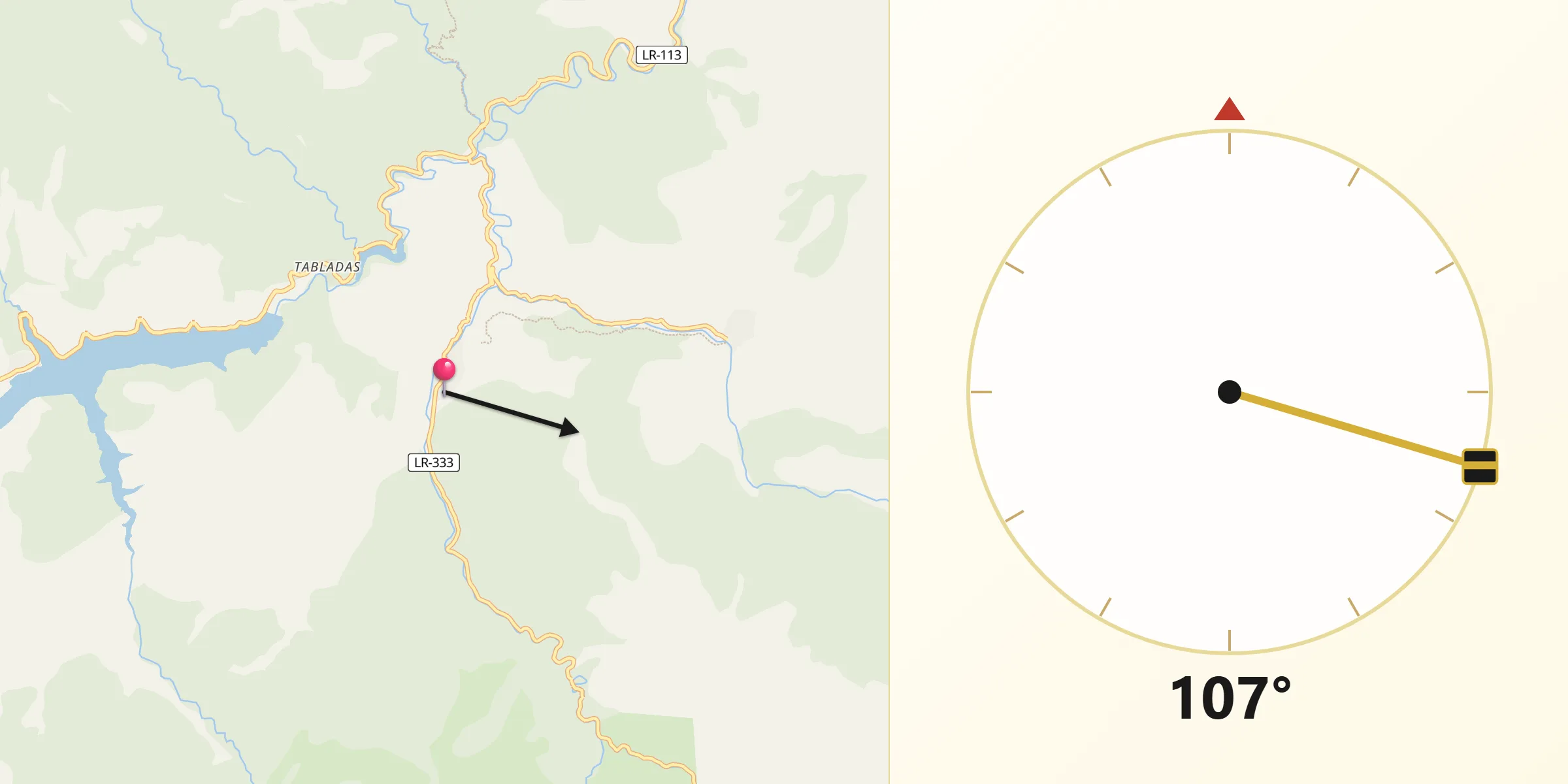 Dirección de la Qibla desde Viniegra de Abajo