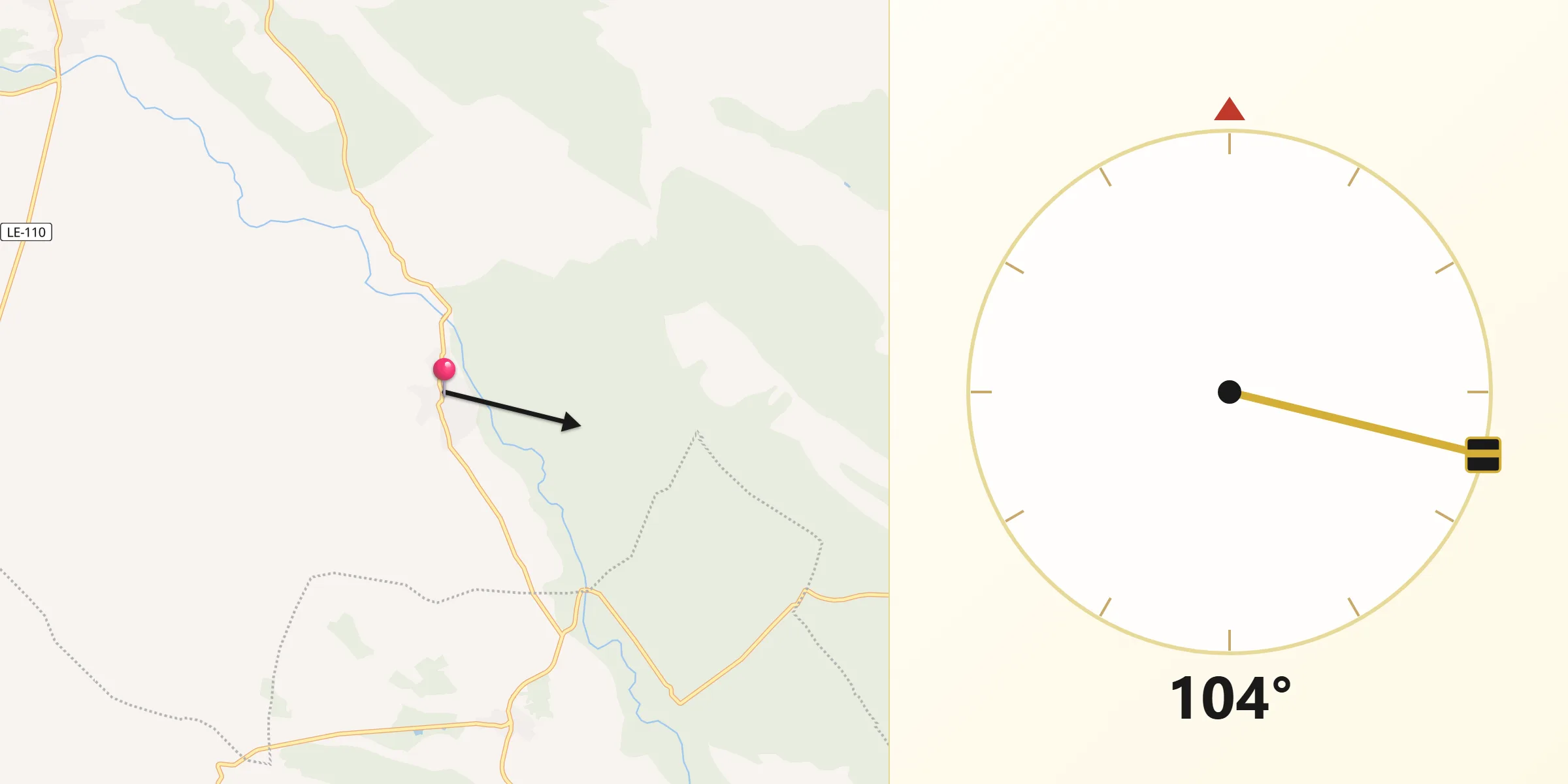 Dirección de la Qibla desde San Esteban de Nogales