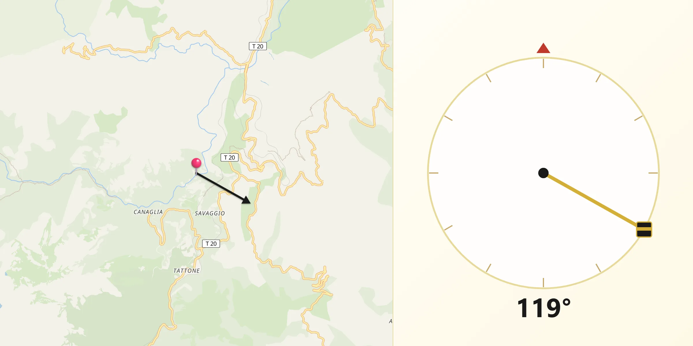 Direction vers la Qibla depuis Muracciole
