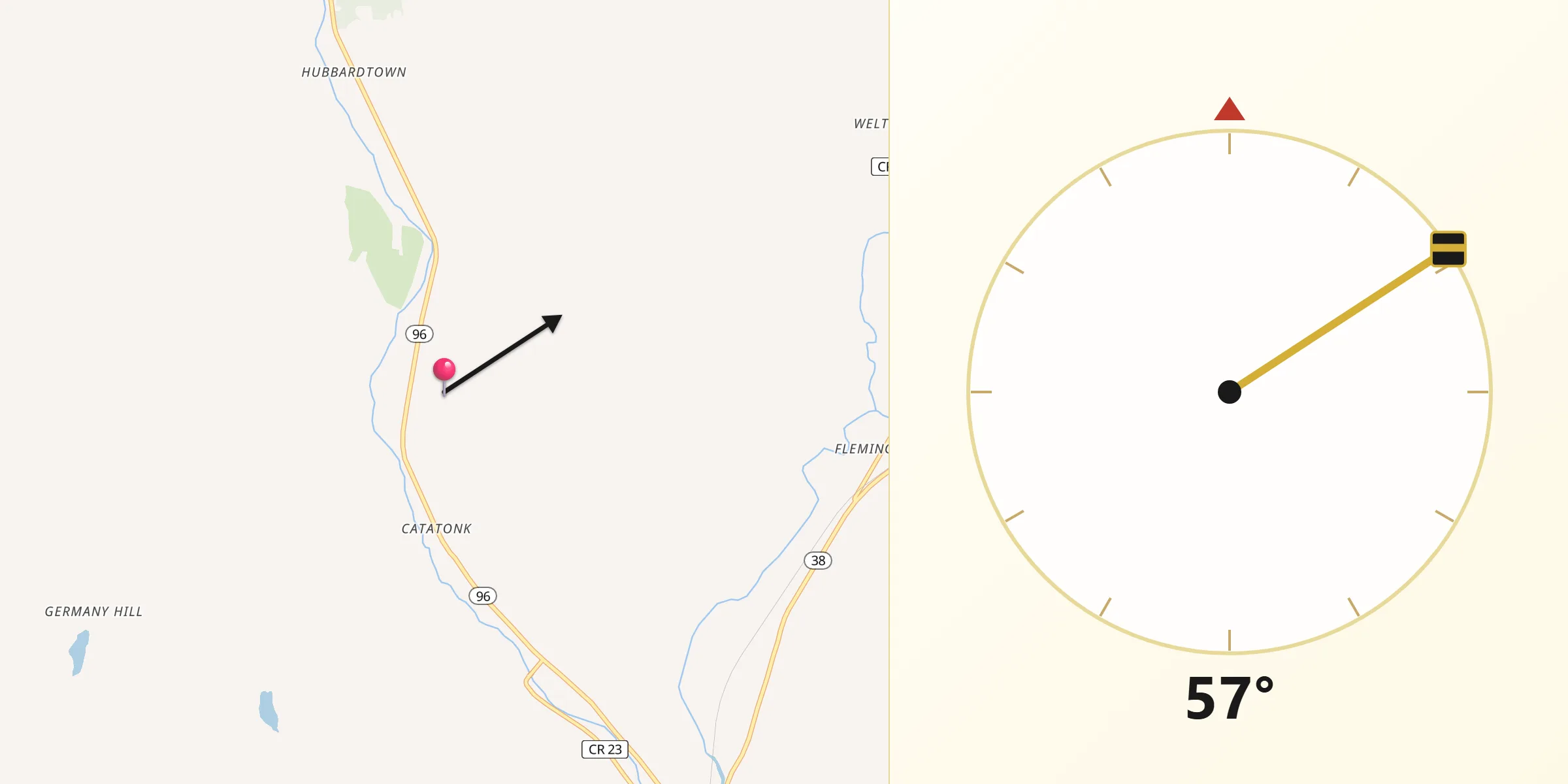 Qibla Direction from Tioga