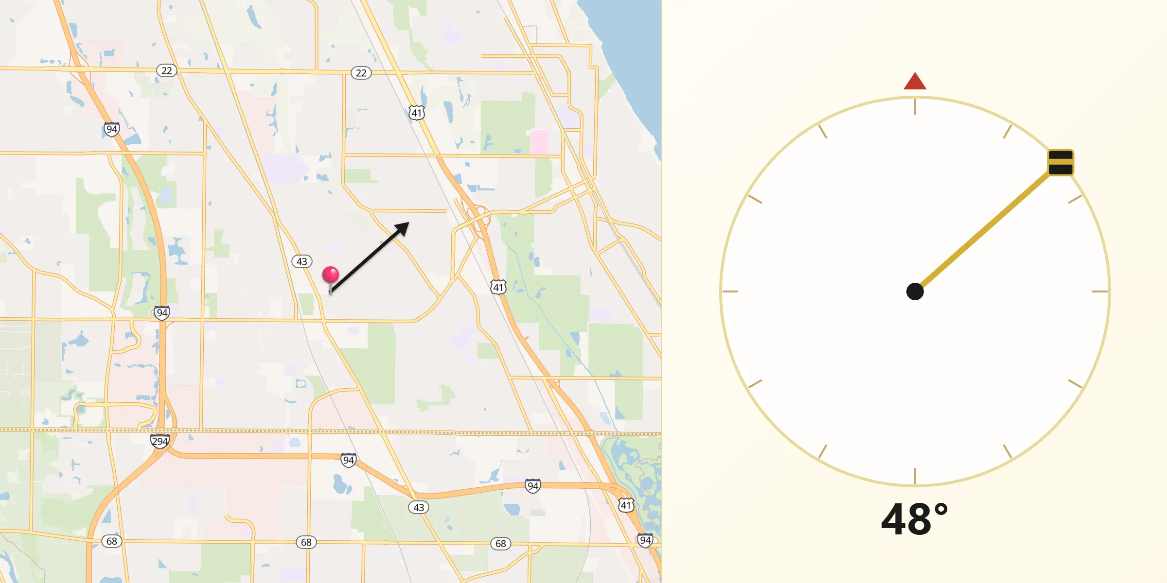 Qibla Direction from Deerfield