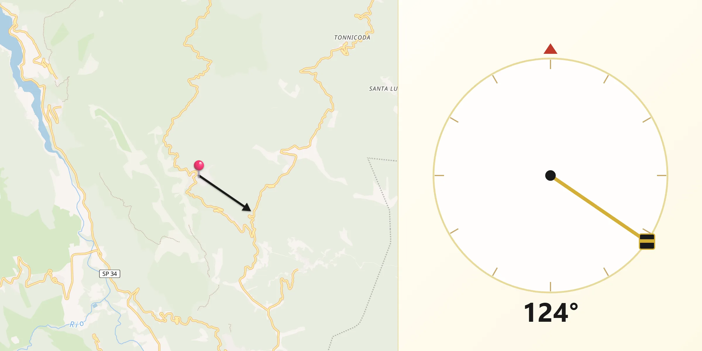 Direzione della Qibla da Collegiove
