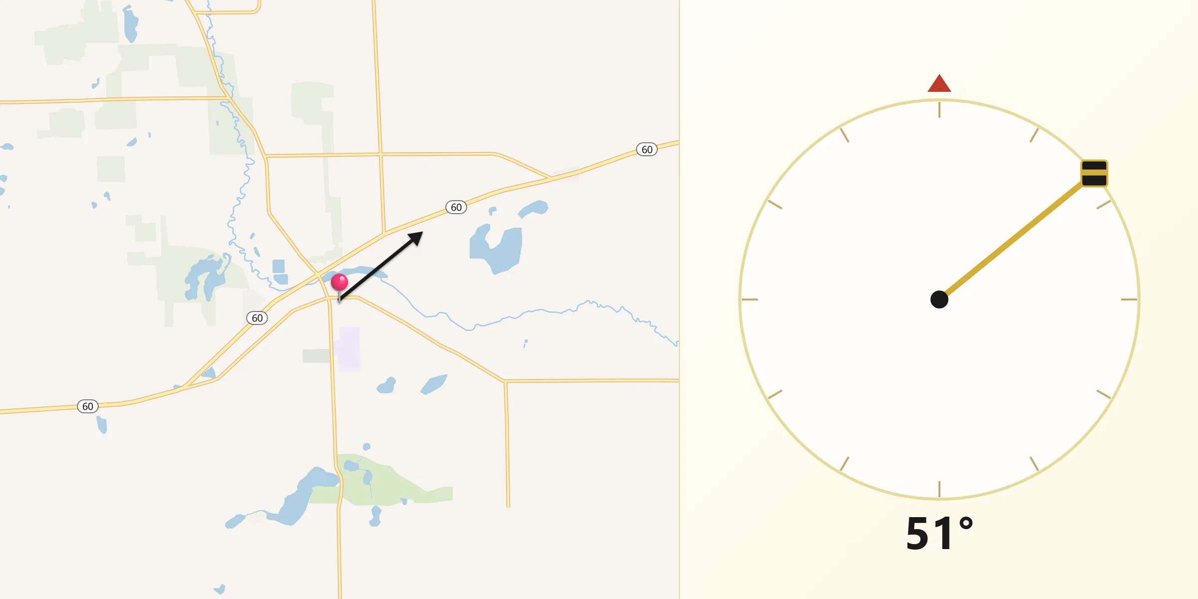 Dirección de la Qibla desde Concord