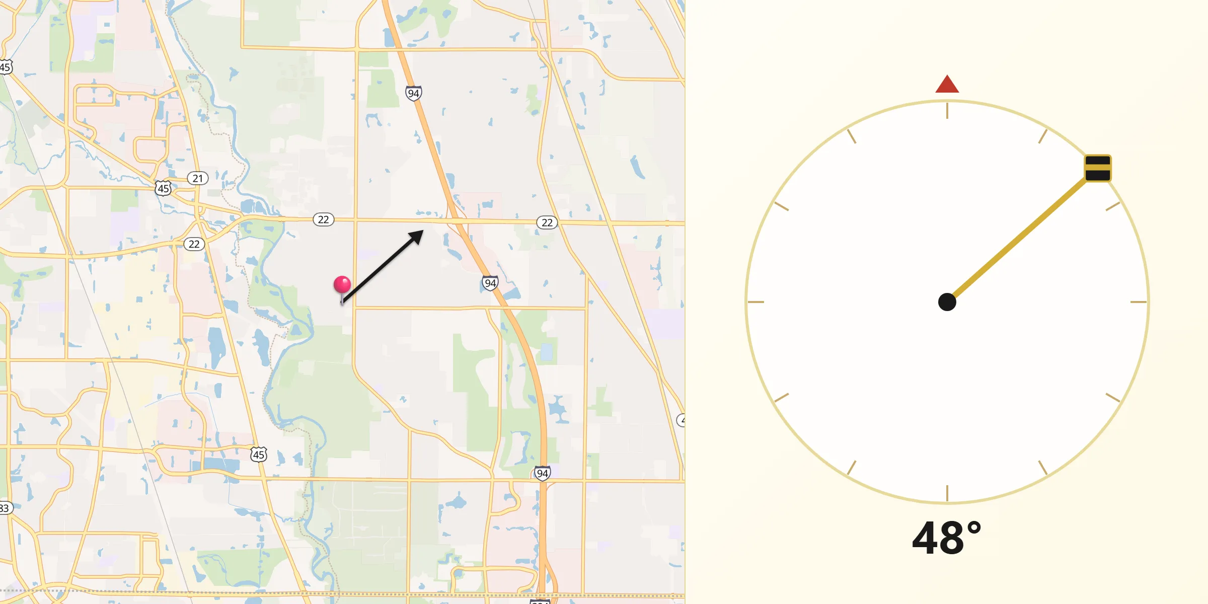 Qibla Direction from Lincolnshire