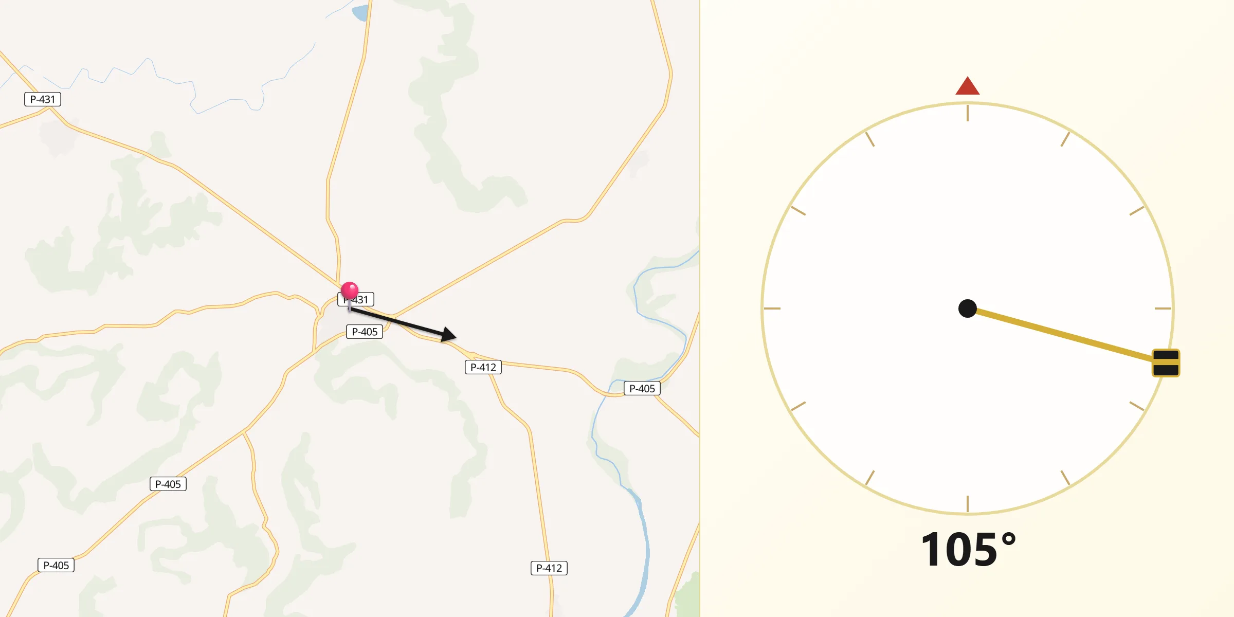 Dirección de la Qibla desde Astudillo