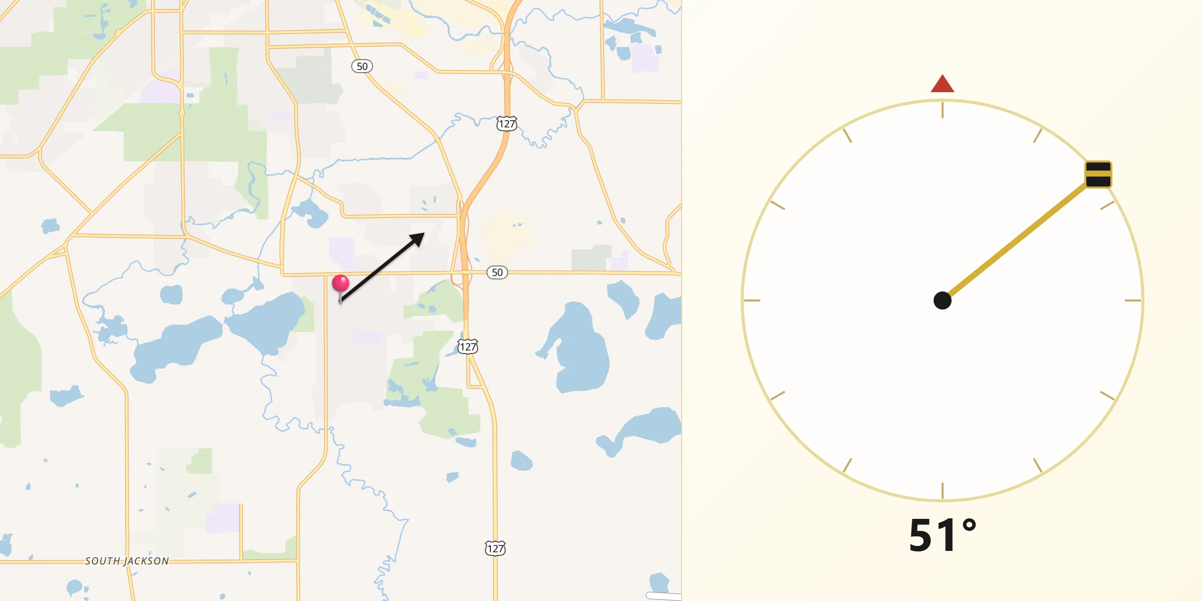Qibla Direction from Vandercook Lake