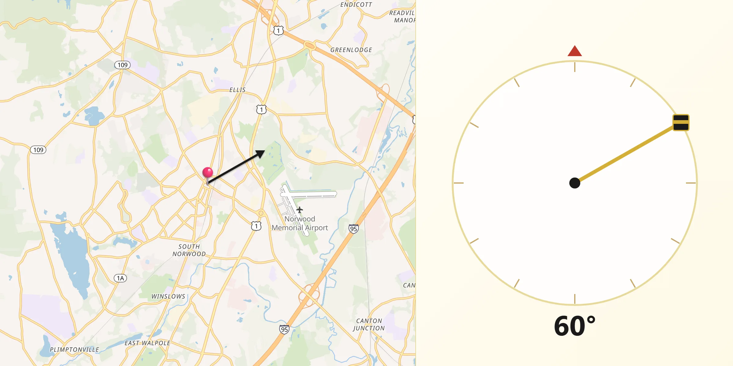 Qibla Direction from Norwood