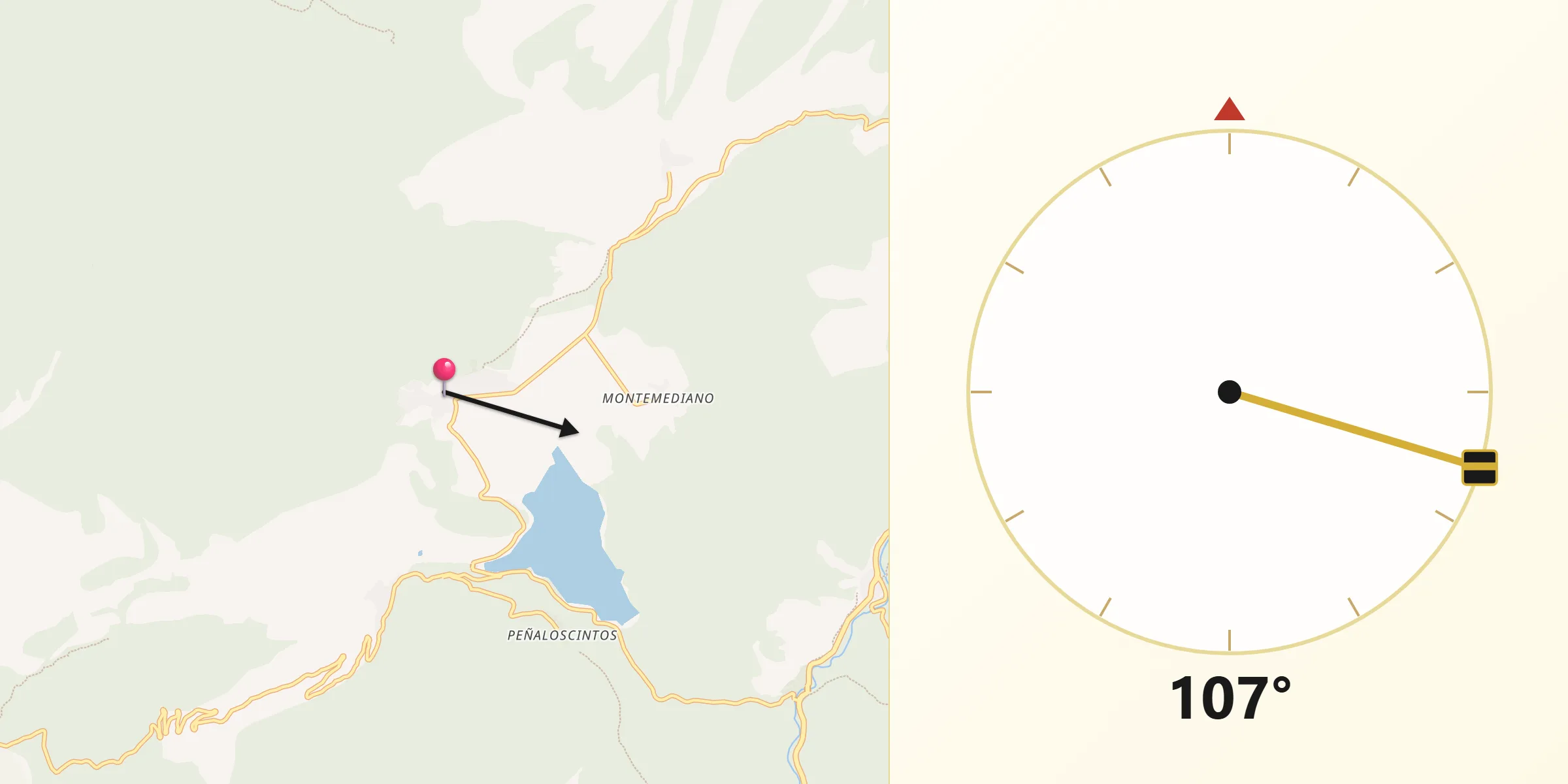Dirección de la Qibla desde El Rasillo de Cameros